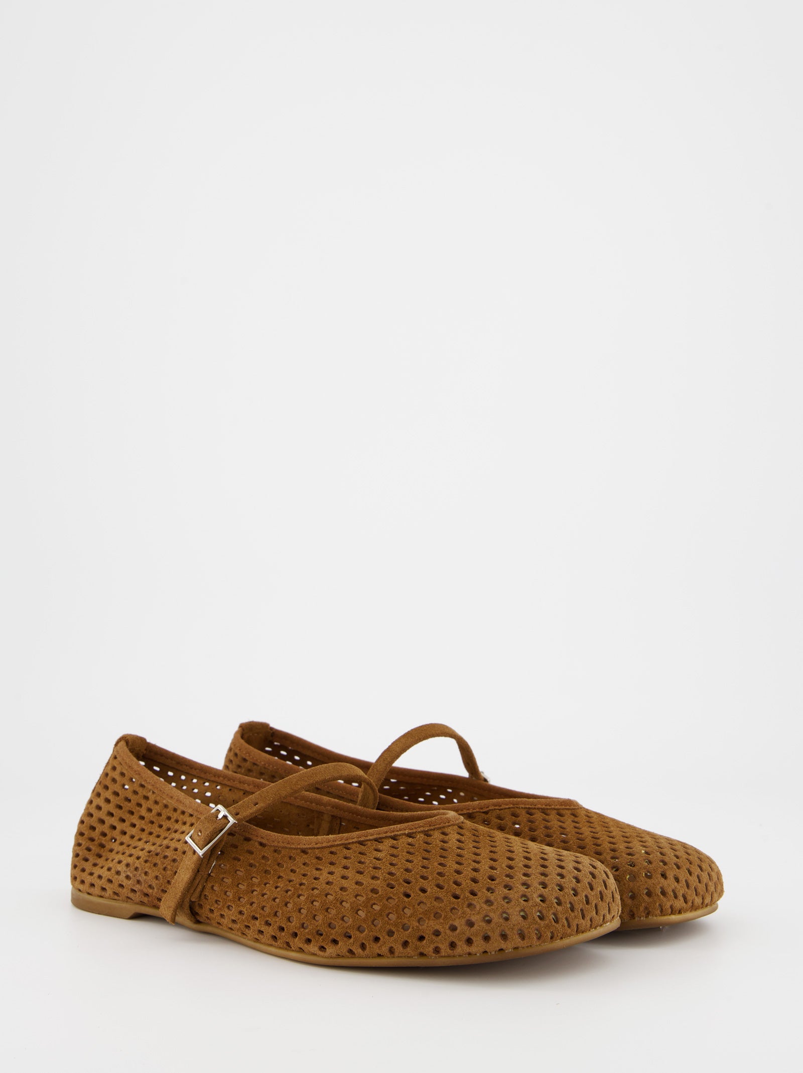 BROWN LEATHER FLATS - MUNI