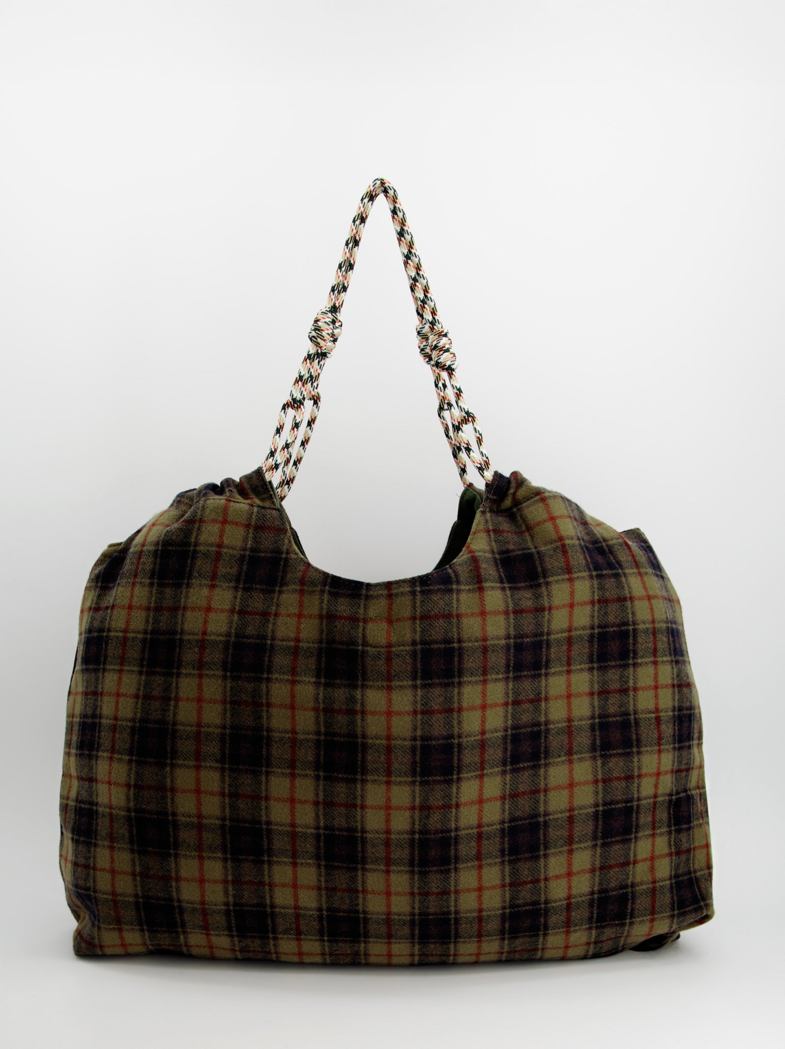 CHECKERED TOTE BAG WITH CHARMS - REVER