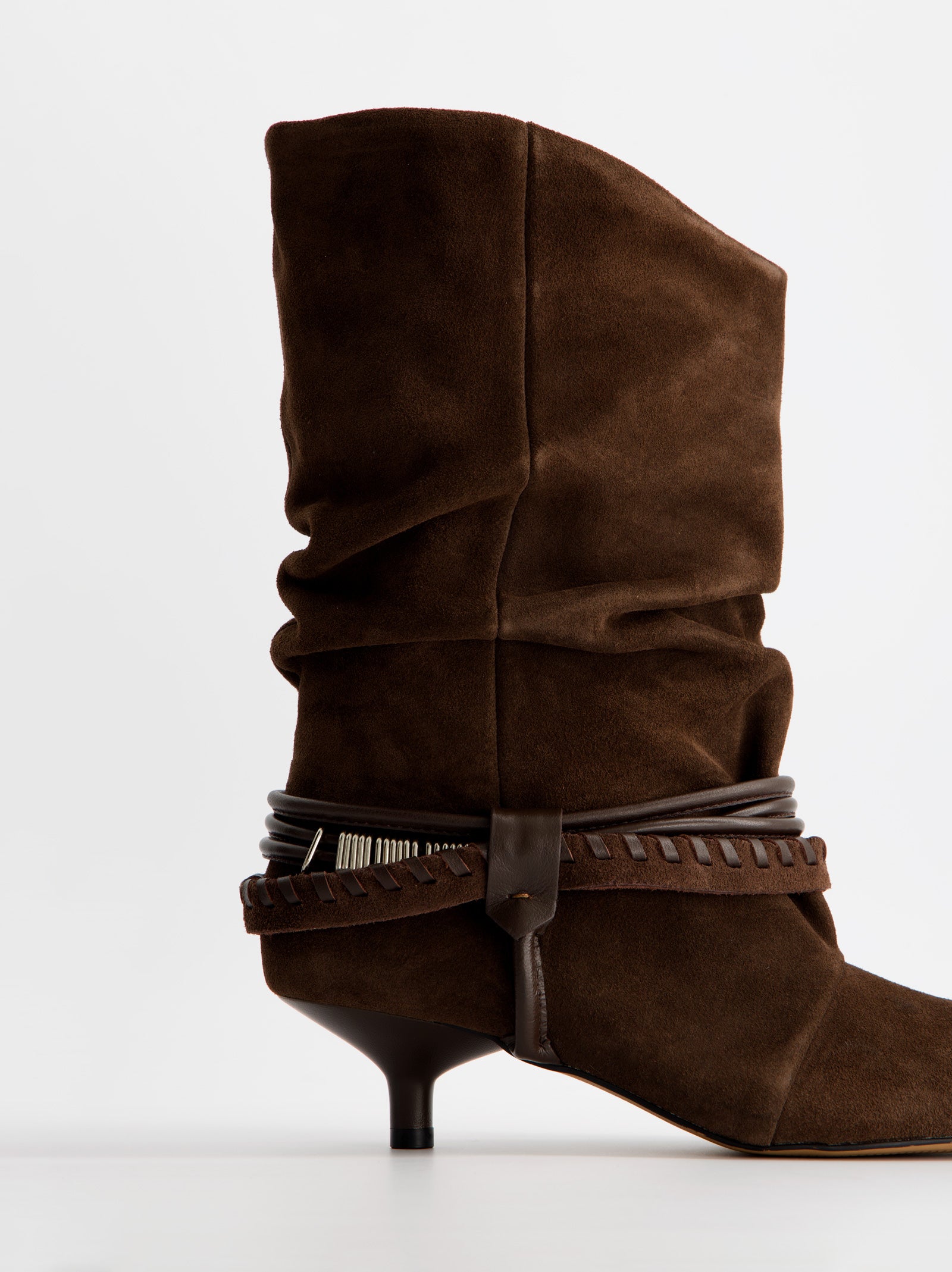 BROWN LEATHER ANKLE BOOTS - IRVING