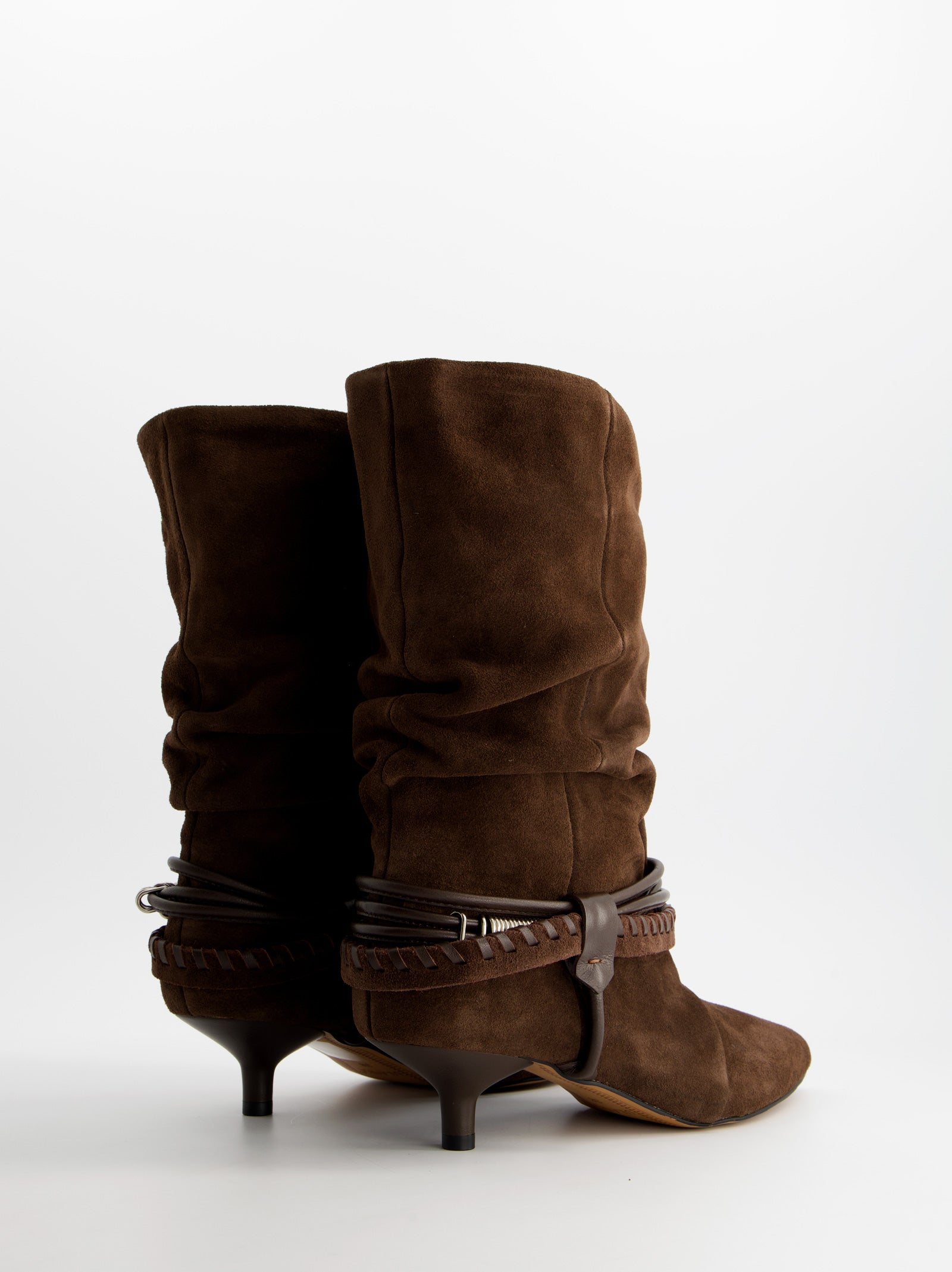 BROWN LEATHER ANKLE BOOTS - IRVING