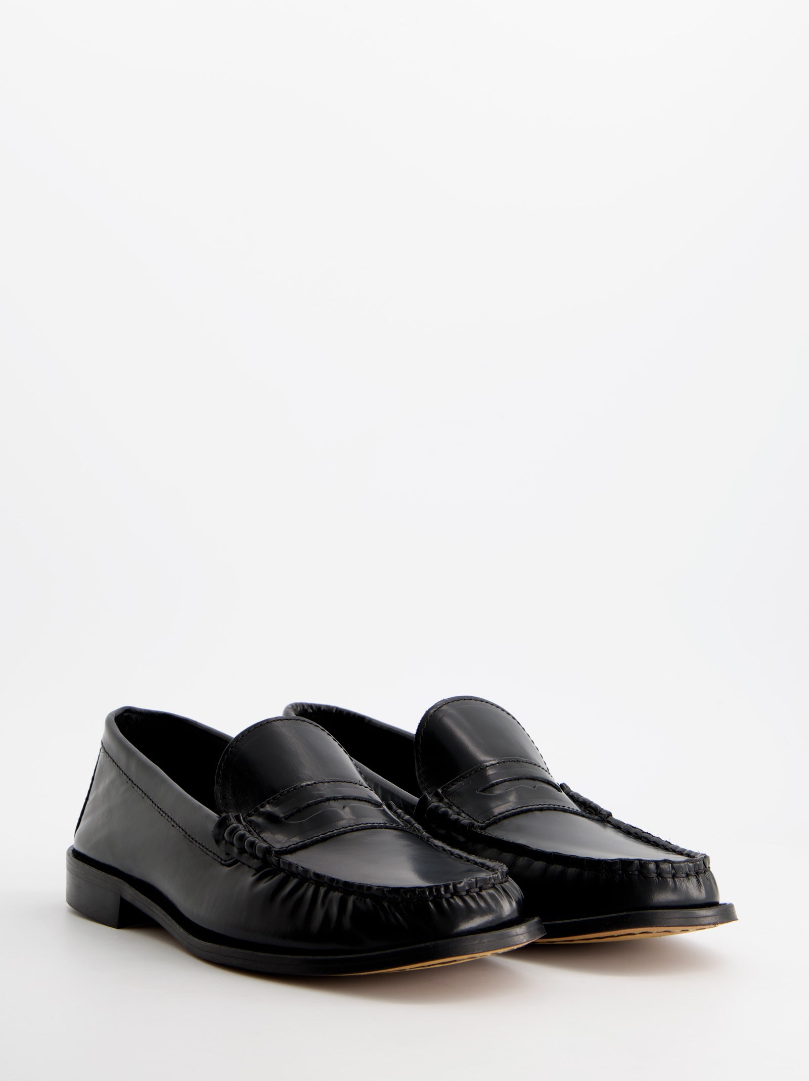 BLACK LEATHER LOAFERS - BUBBY