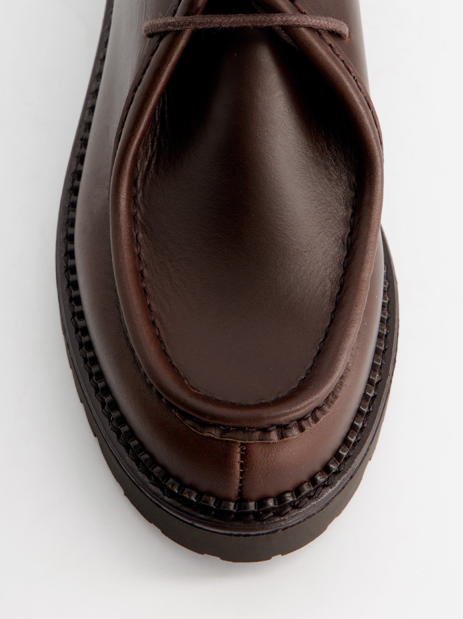 BROWN LEATHER BOAT SHOES - MOLLY
