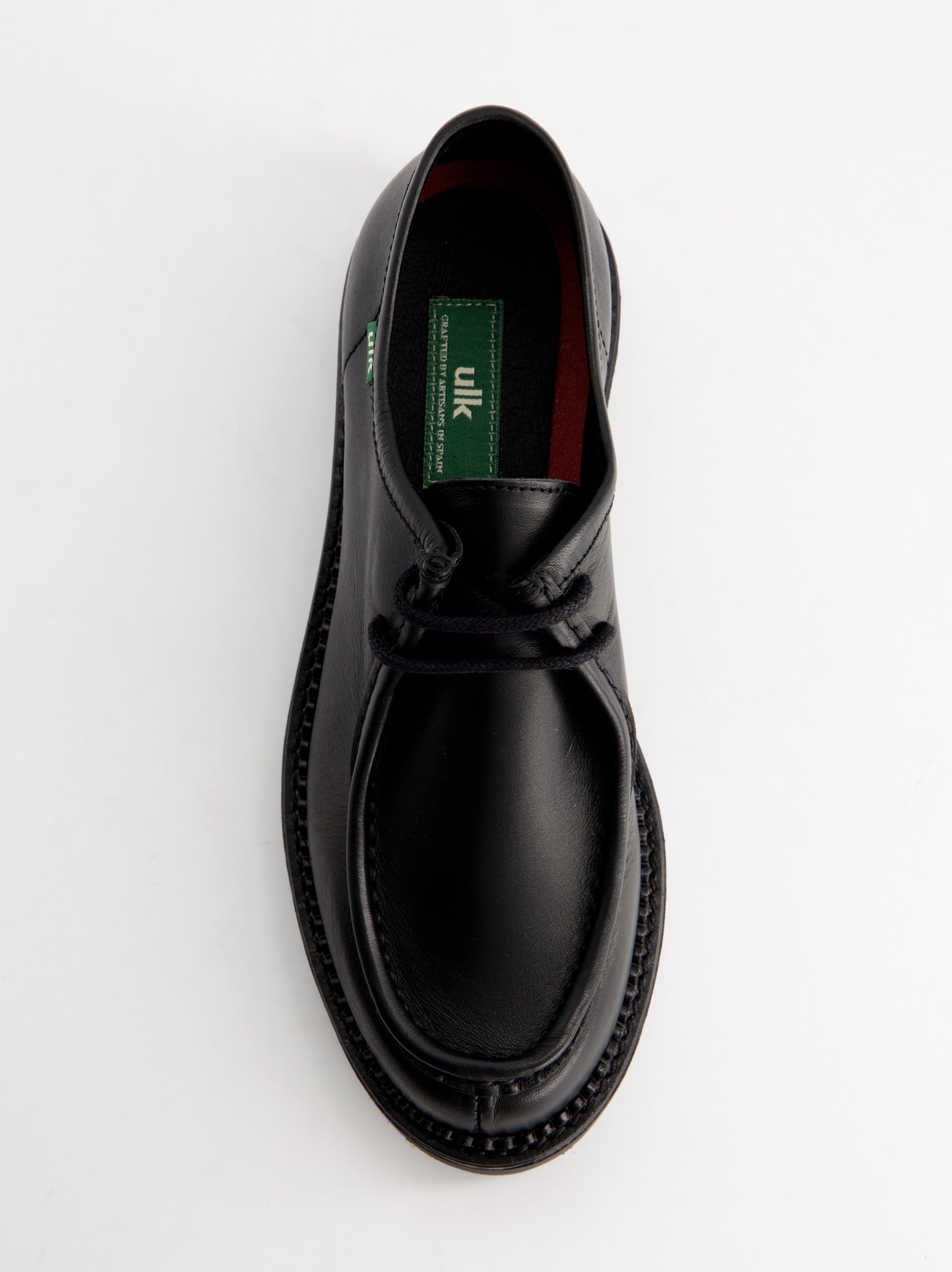 BLACK LEATHER BOAT SHOES - MOLLY
