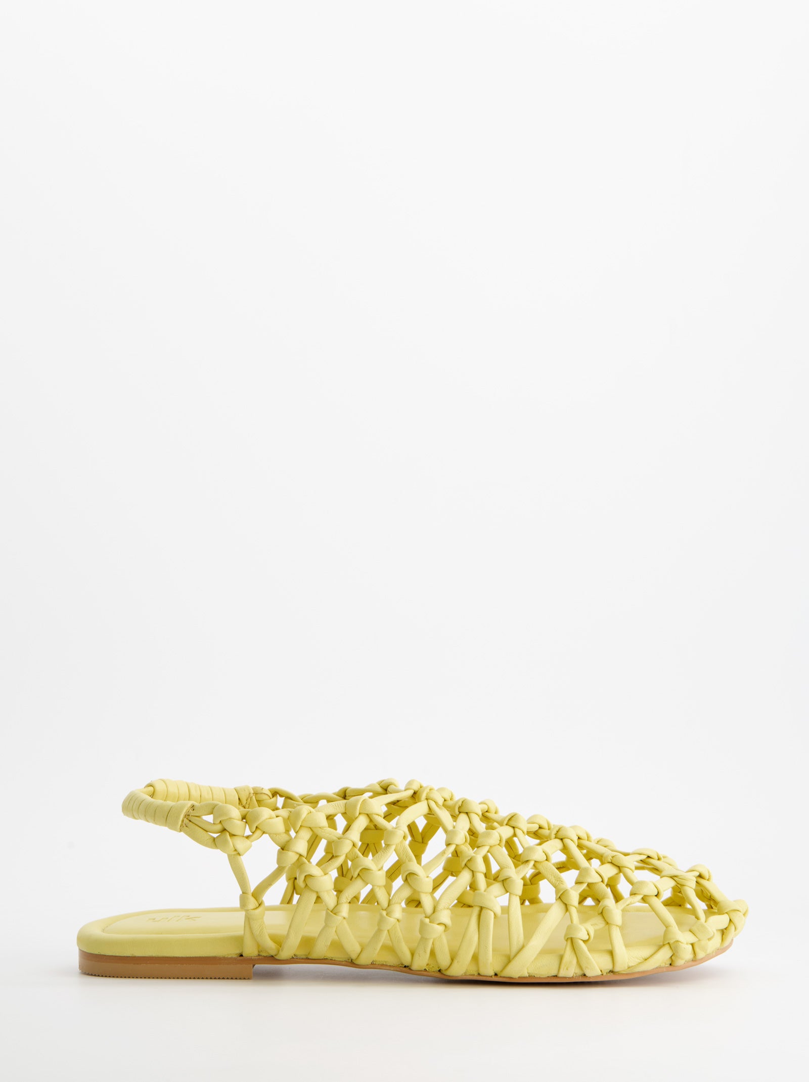 BRAIDED LEATHER SLINGBACK FLATS - THUNDER