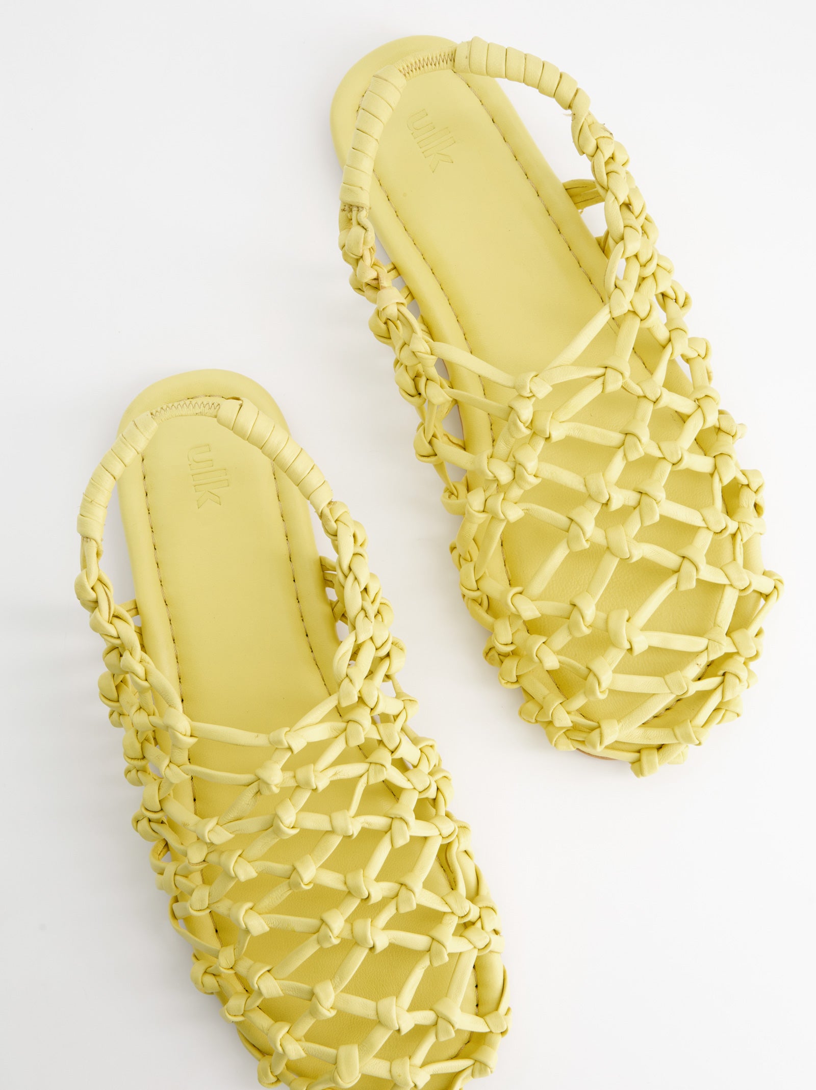 BRAIDED LEATHER SLINGBACK FLATS - THUNDER
