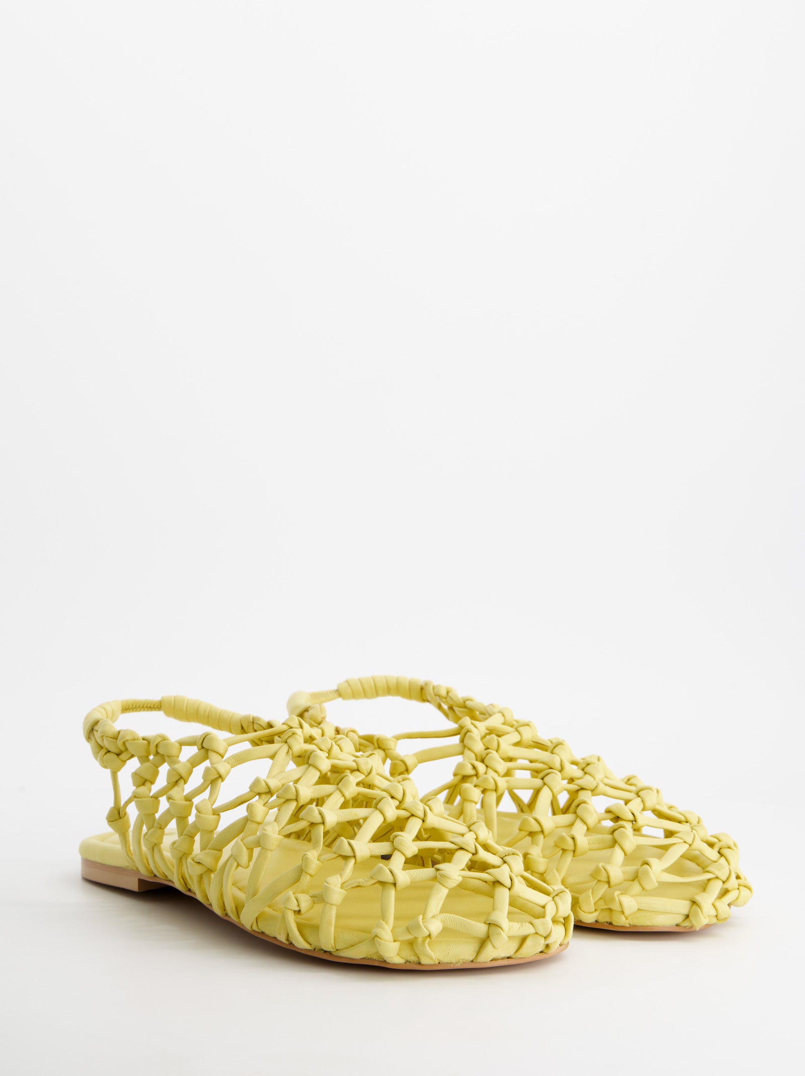 BRAIDED LEATHER SLINGBACK FLATS - THUNDER