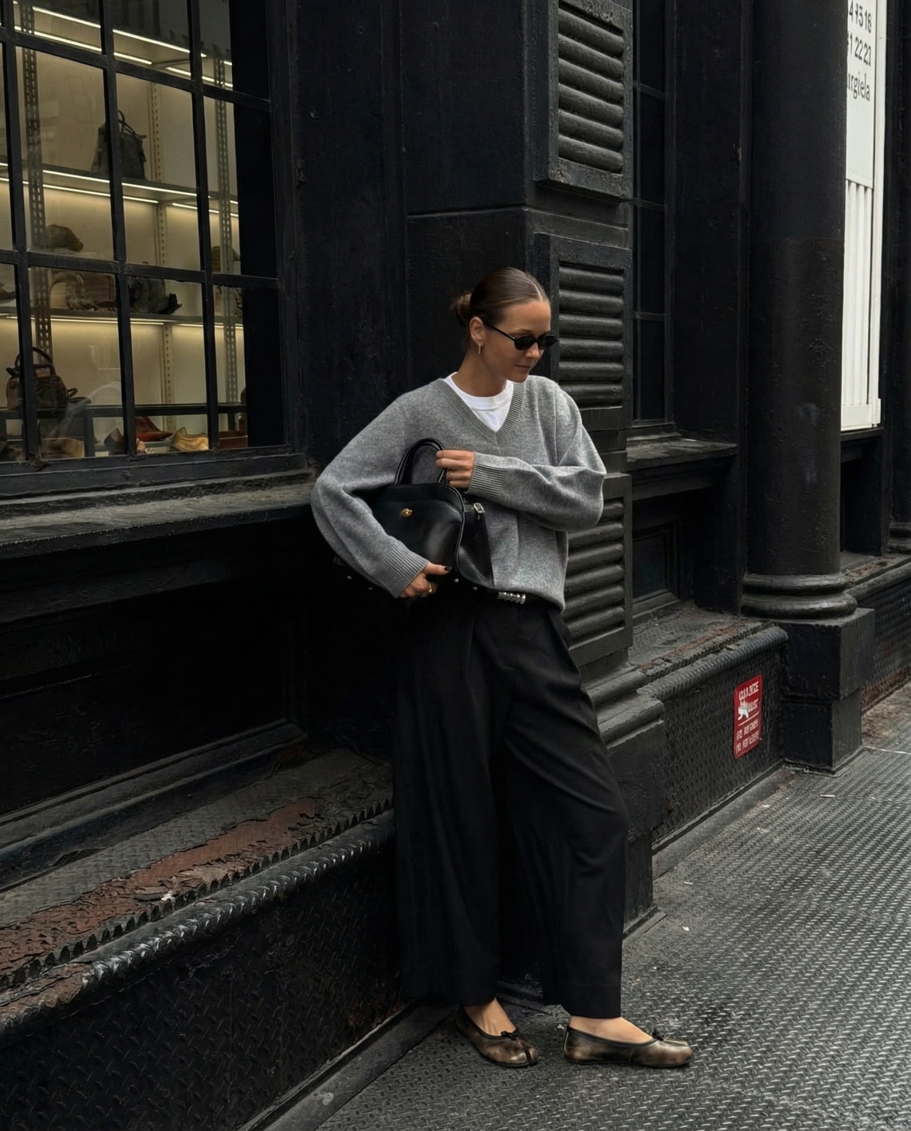 LEATHER TABI BALLET FLATS - KARVA