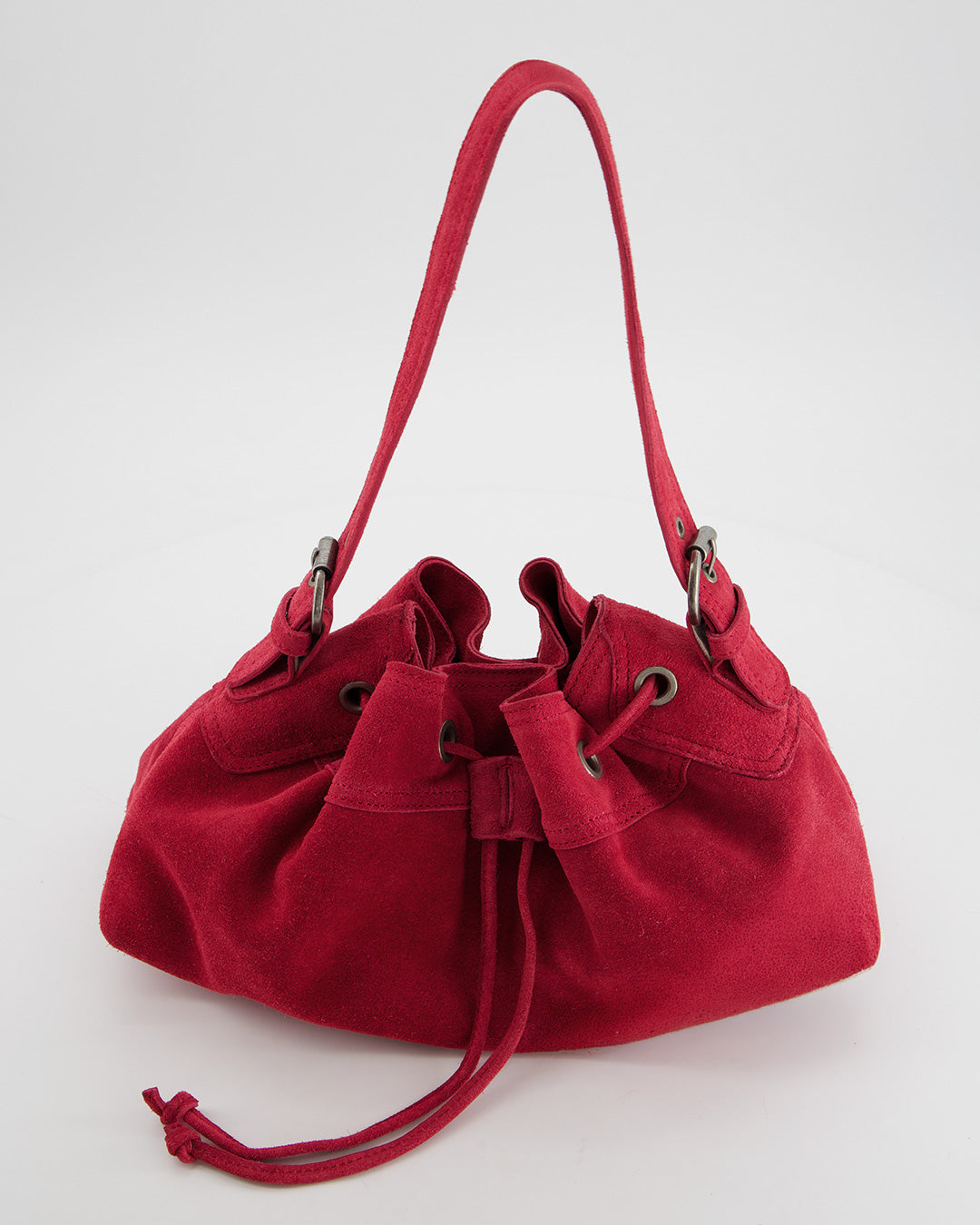 PINK LEATHER BUCKET BAG - POMELIE