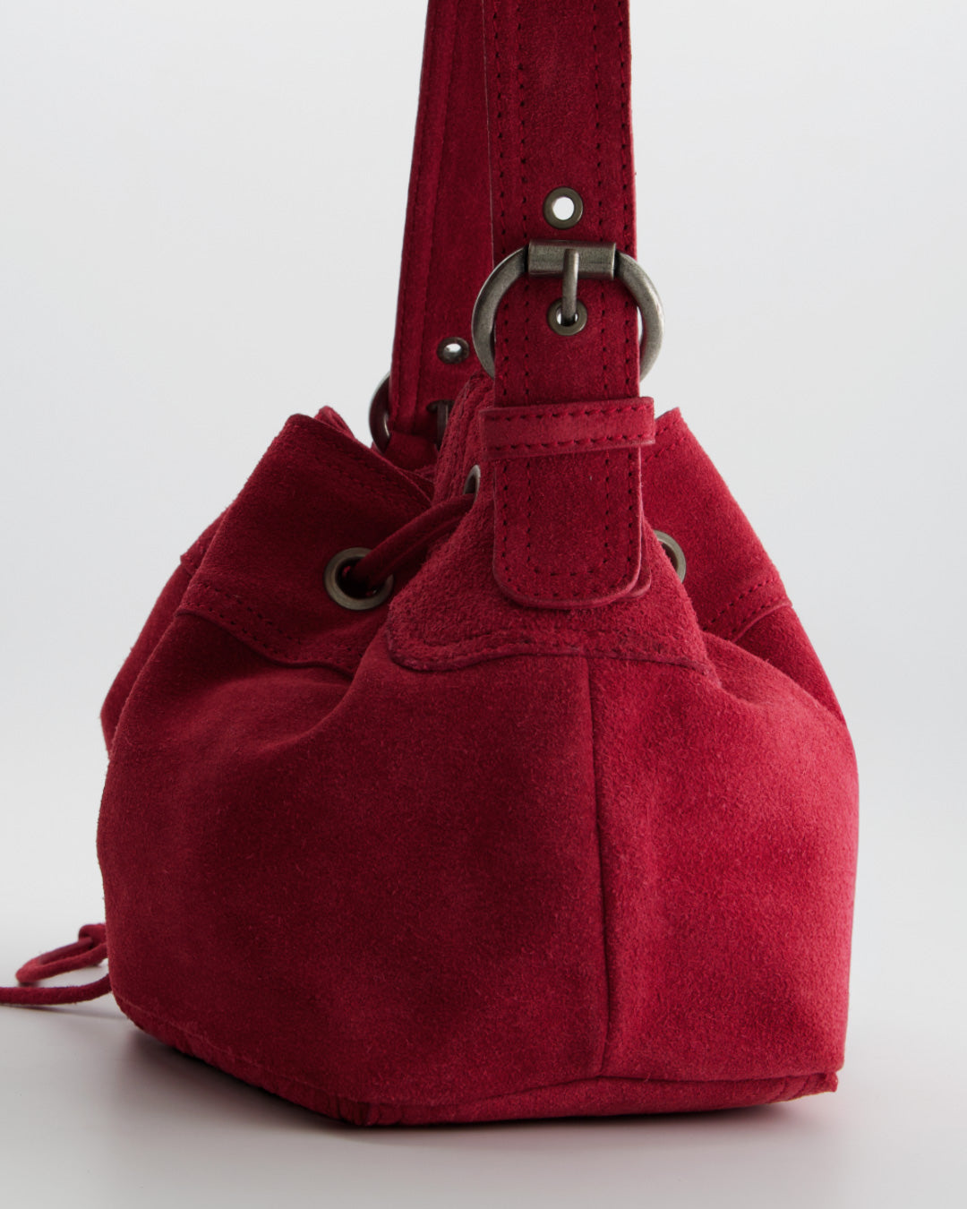 PINK LEATHER BUCKET BAG - POMELIE
