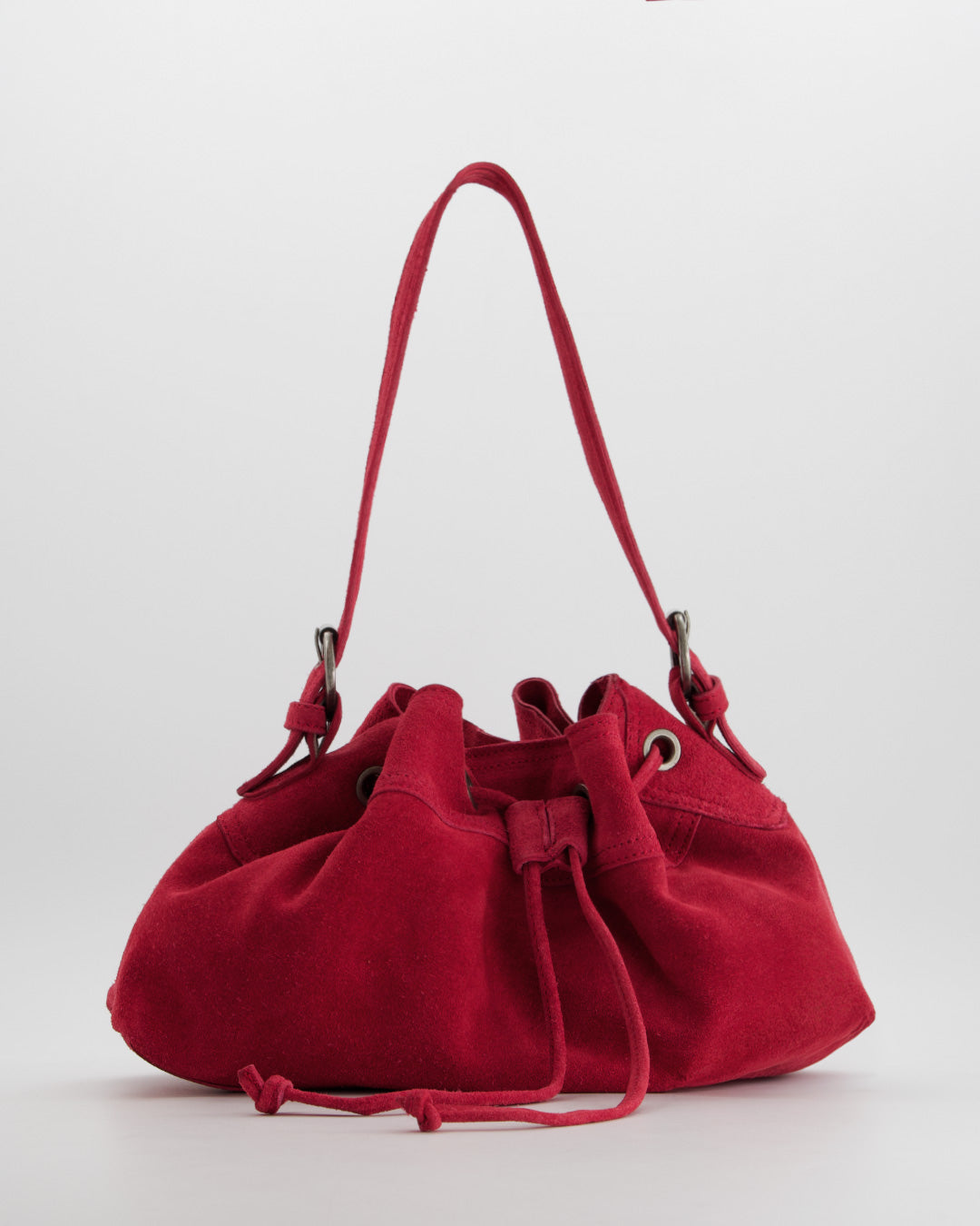 PINK LEATHER BUCKET BAG - POMELIE