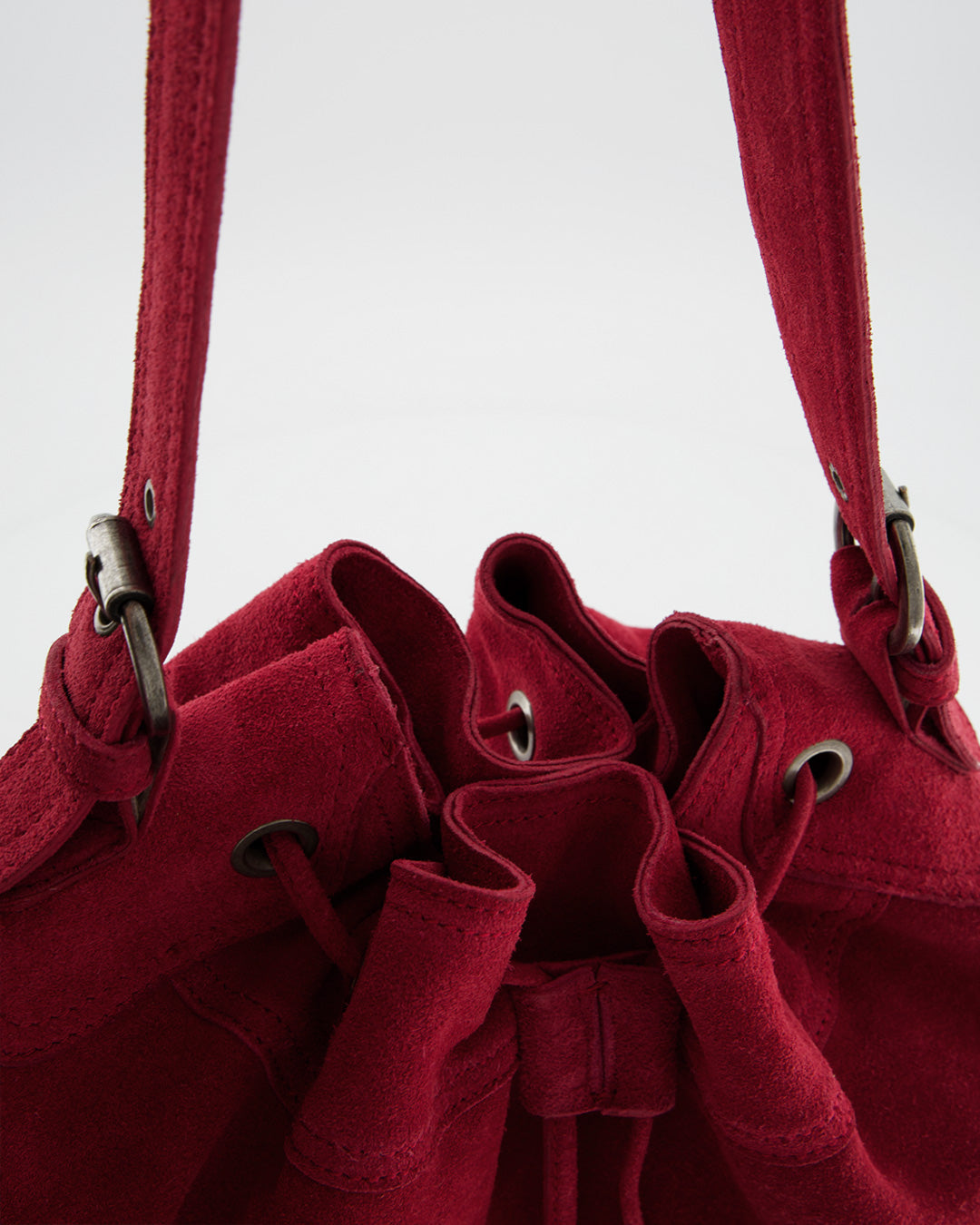 PINK LEATHER BUCKET BAG - POMELIE