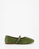 TrendAura Green Suede Flats With Laces And Eyelets For Everyday Women From Work To Weekend
