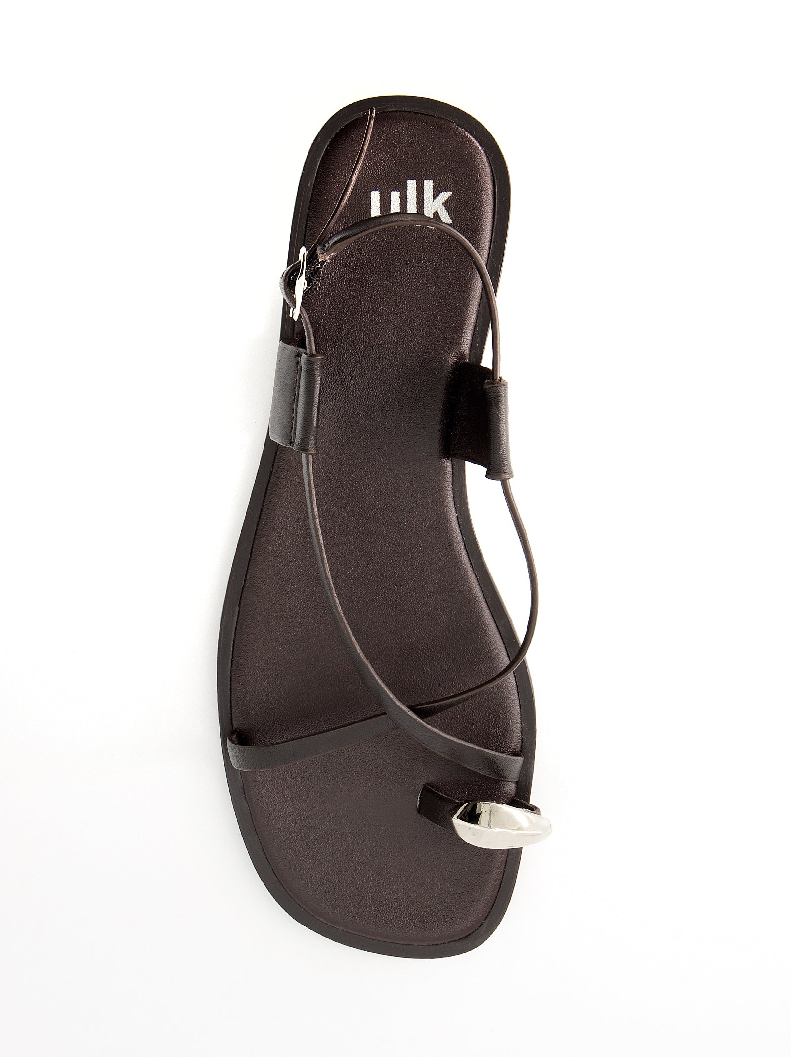 DARK BROWN LEATHER SANDALS - OSSY