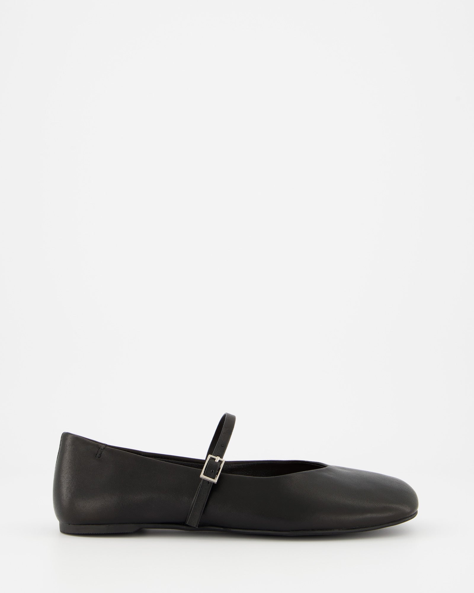 BLACK LEATHER BALLERINAS - BENIS