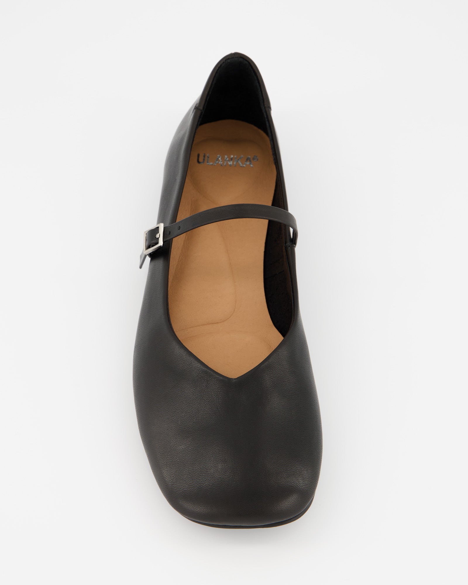 BLACK LEATHER BALLERINAS - BENIS