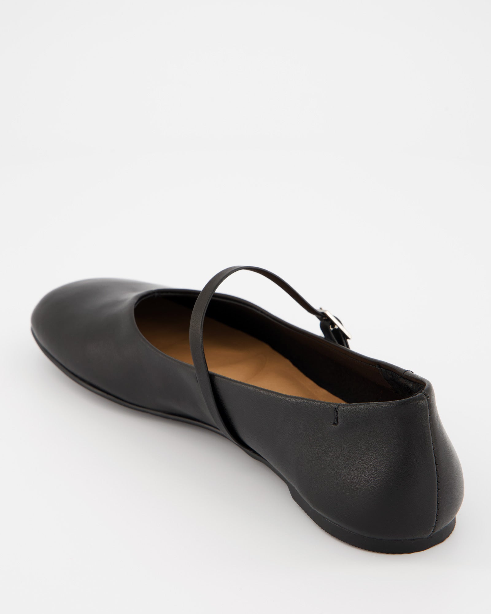 BLACK LEATHER BALLERINAS - BENIS