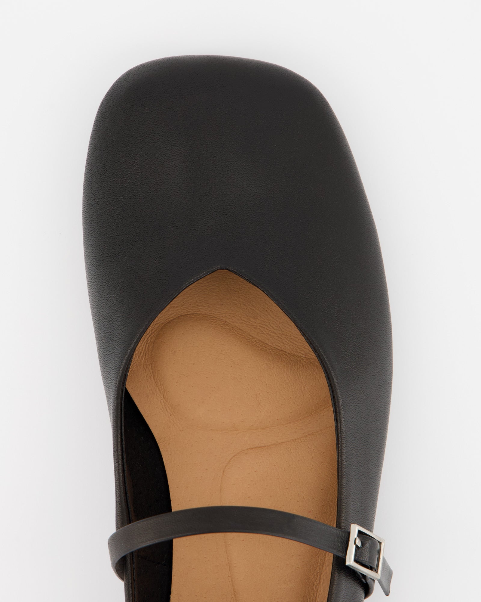 BLACK LEATHER BALLERINAS - BENIS