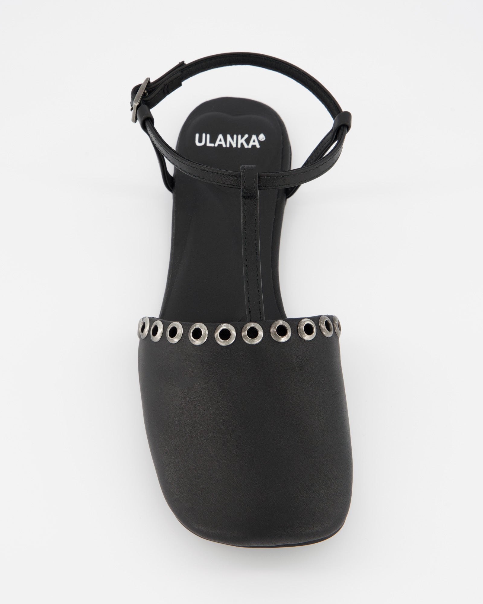 BLACK LEATHER SANDALS - CLOTH
