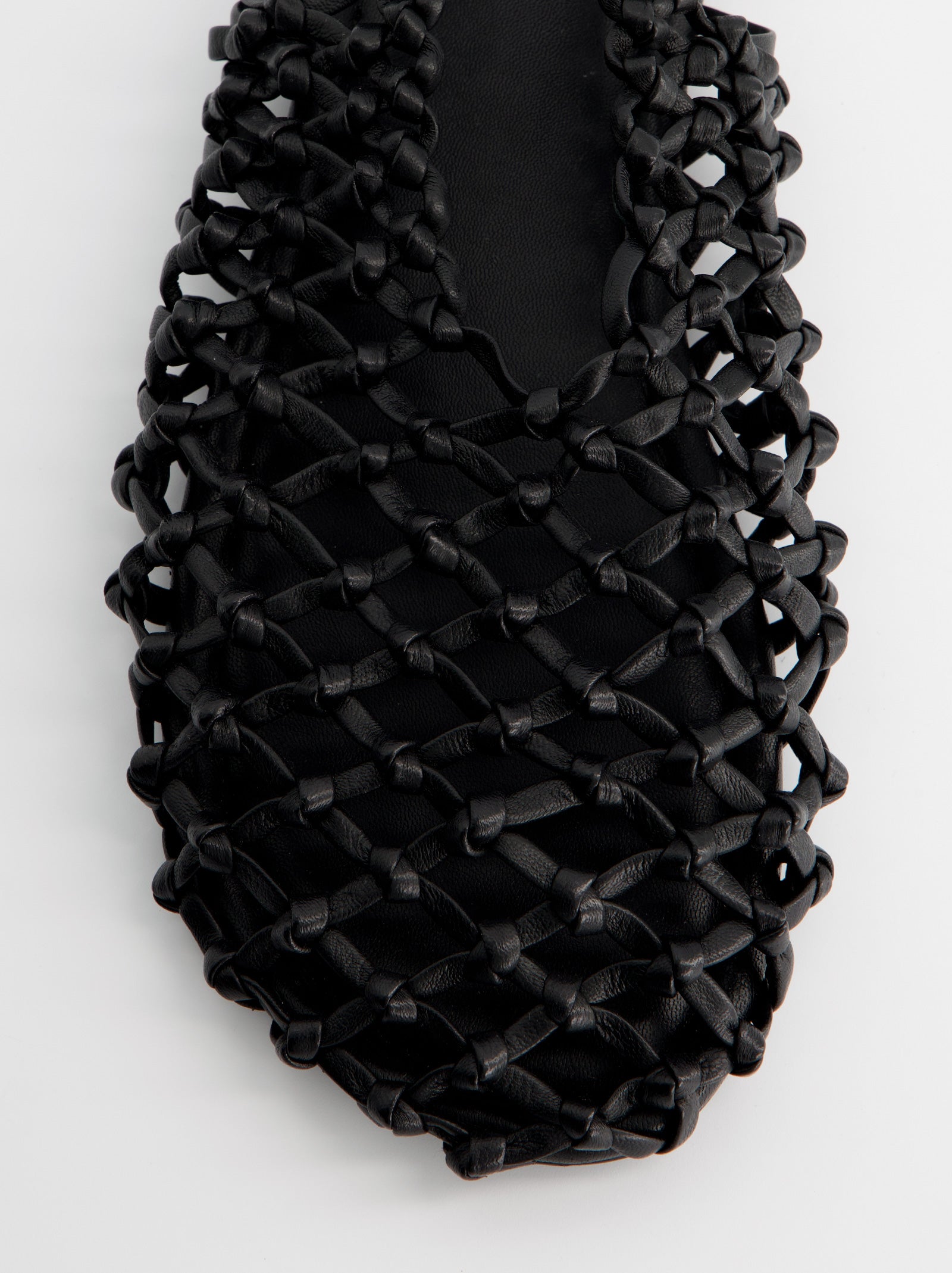 BRAIDED LEATHER SLINGBACK FLATS - THUNDER