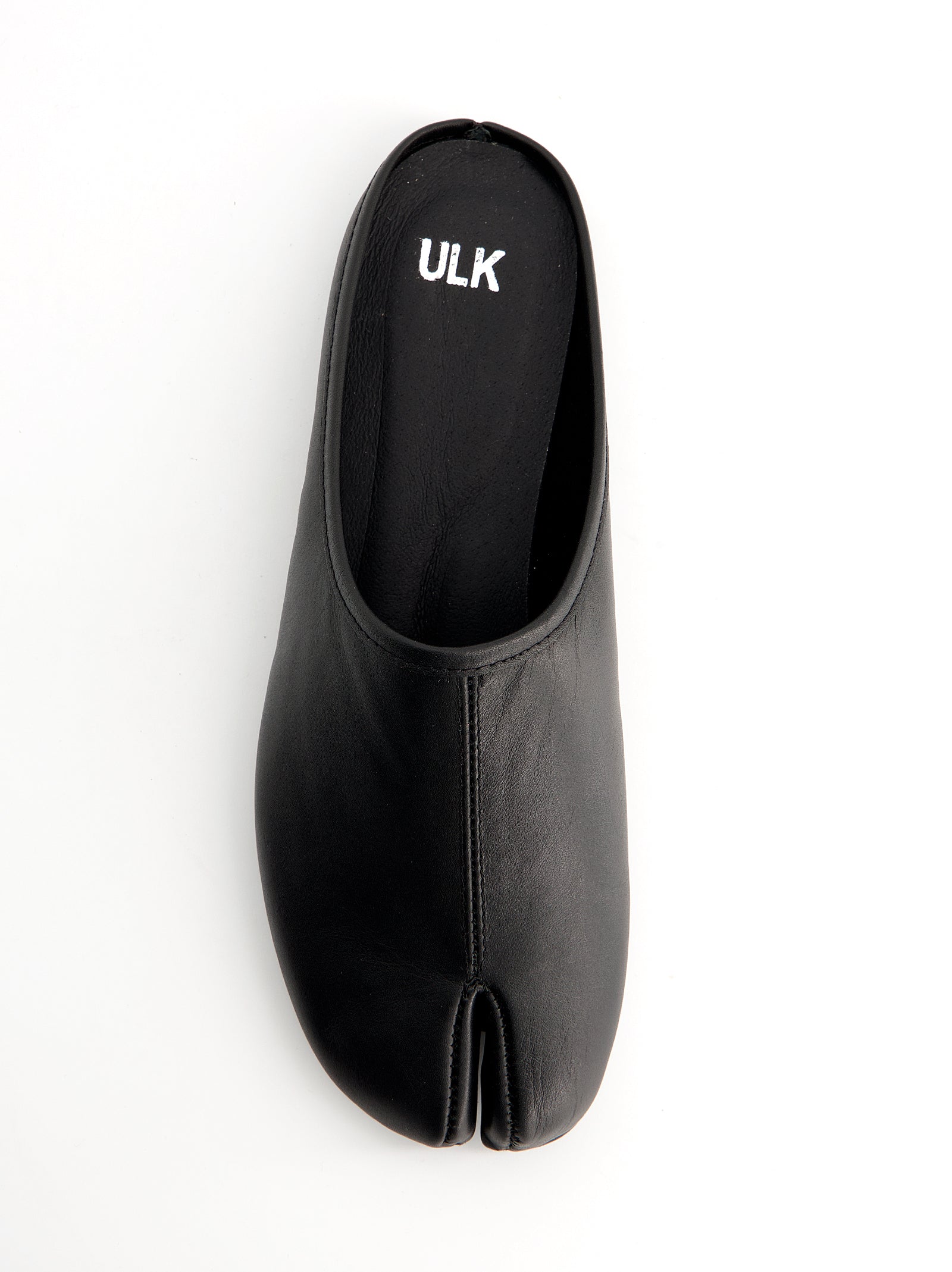 BLACK LEATHER SLIP-ON MULE CLOGS - CASABLANI