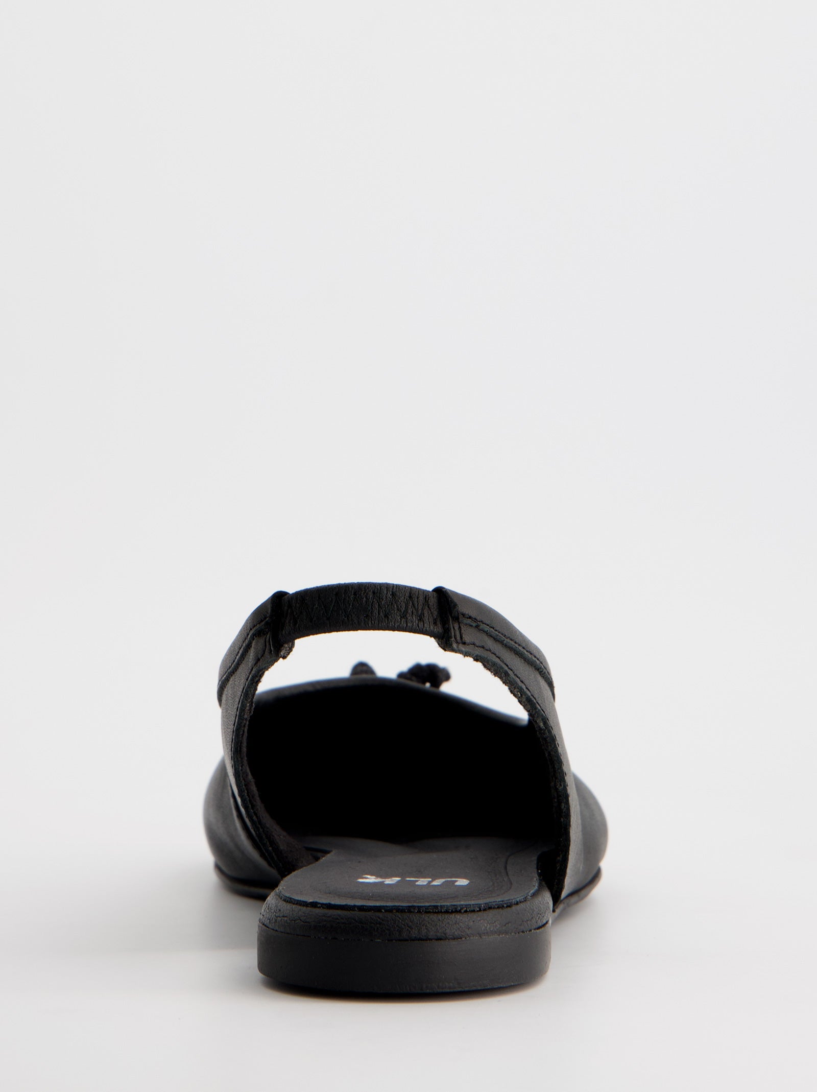 BLACK LEATHER TABI SLINGBACK FLATS - KALE