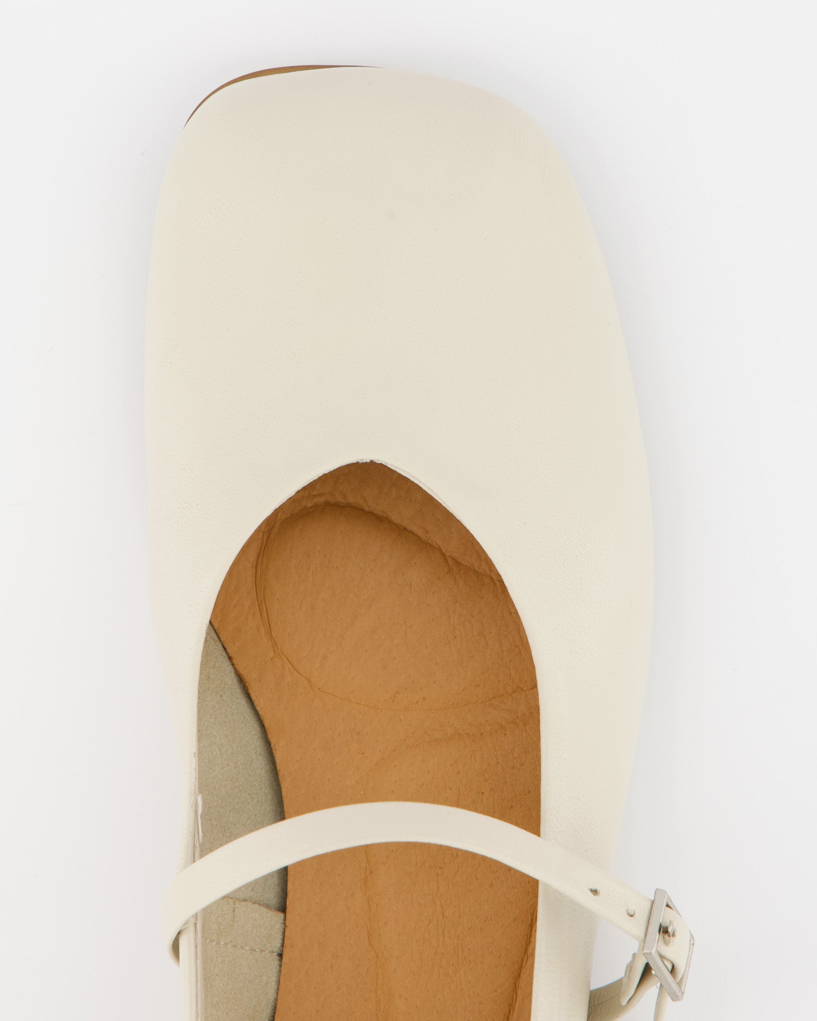 WHITE LEATHER BALLERINAS - BENIS