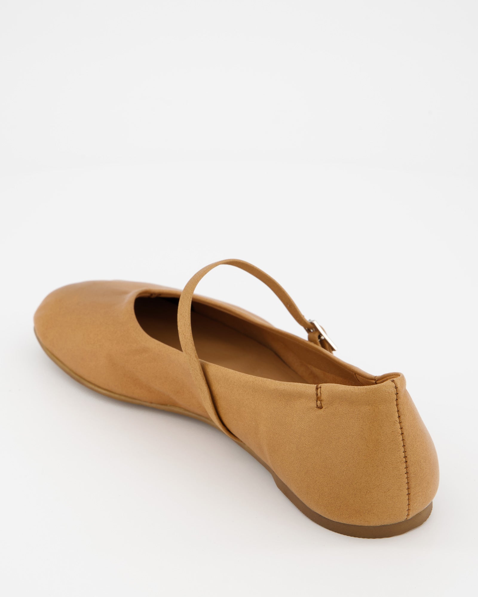 CAMEL LEATHER BALLERINAS - BENIS