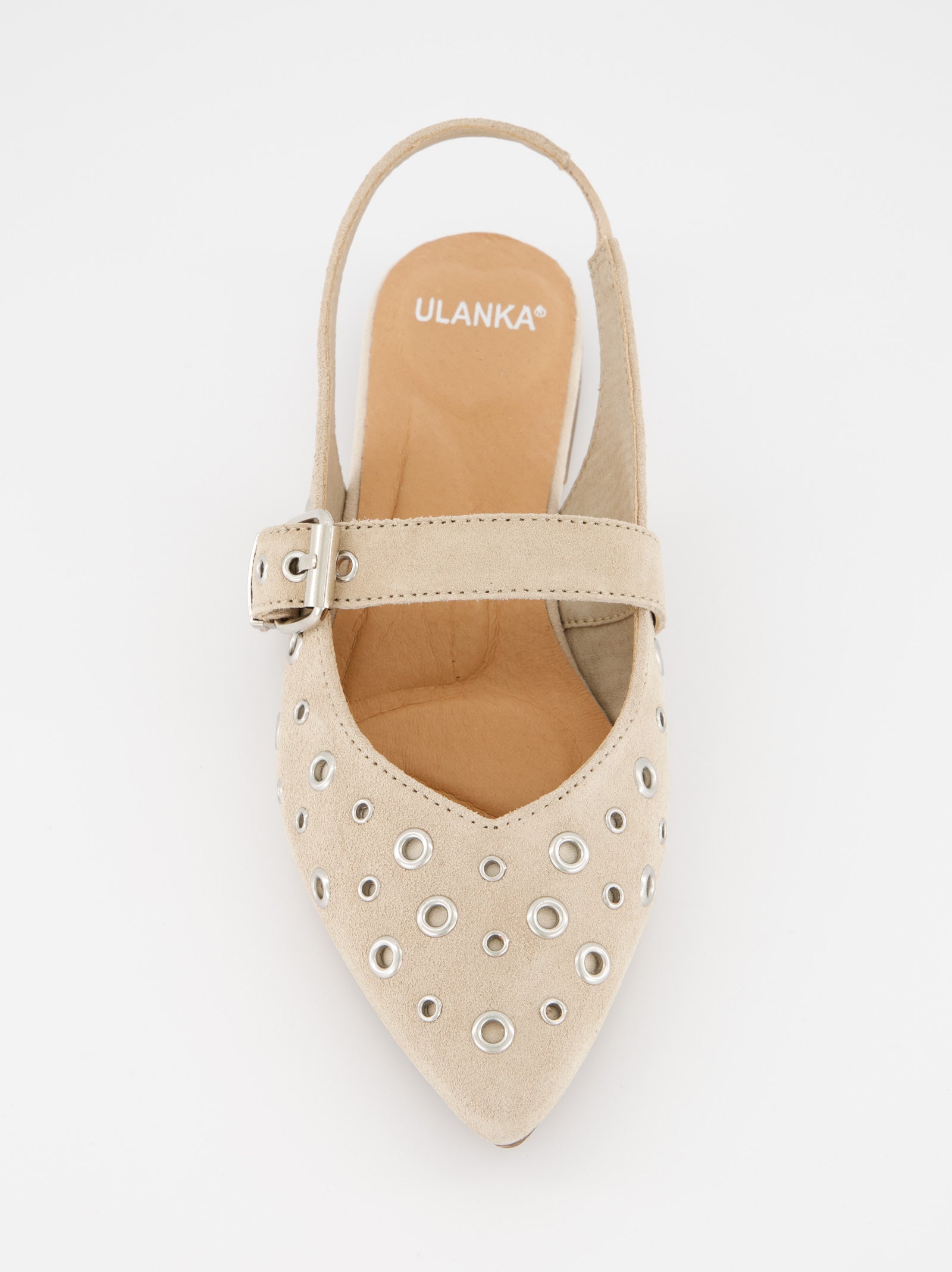 WHITE LEATHER FLATS - MONDE