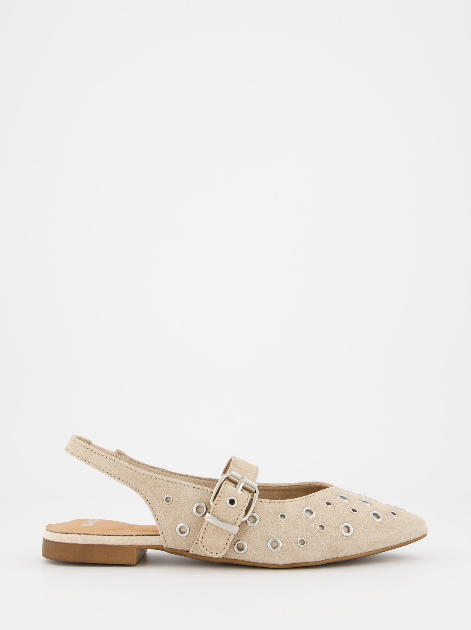 WHITE LEATHER FLATS - MONDE