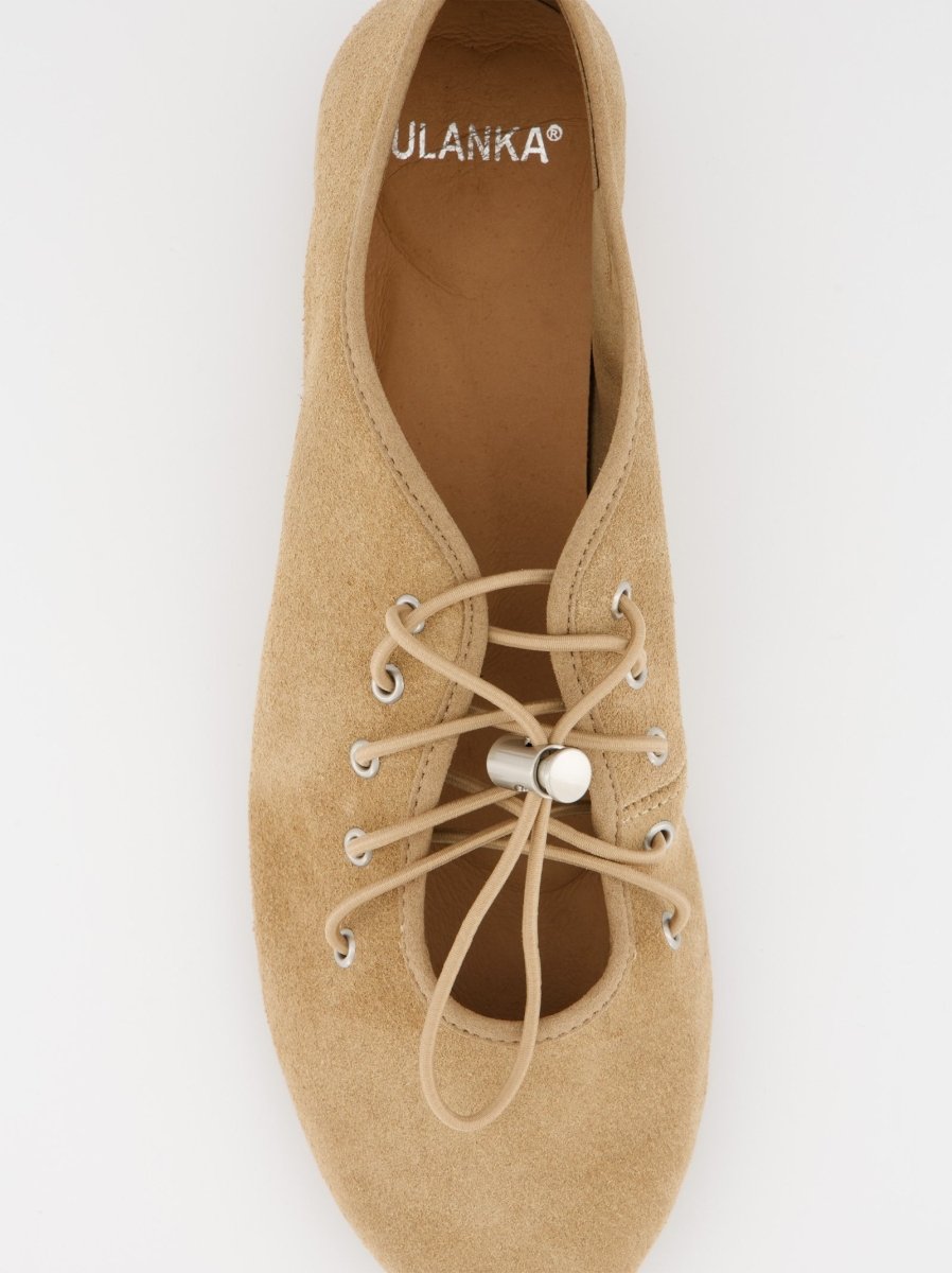 BROWN SUEDE FLATS - POMA