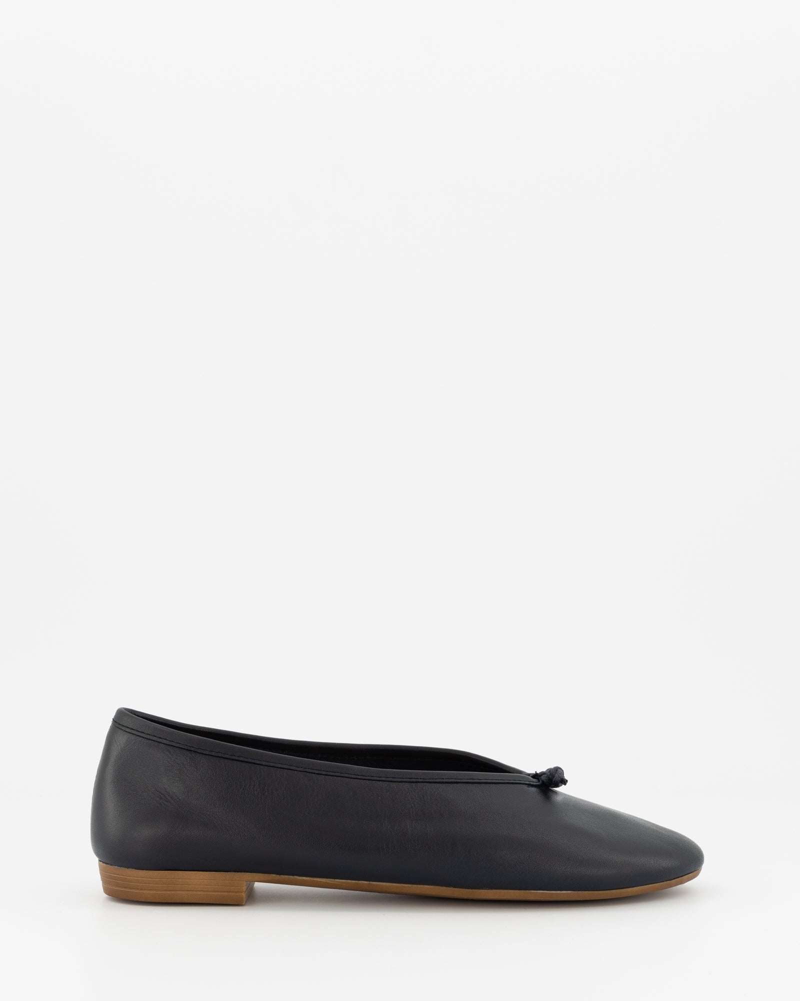 NAVY BLUE LEATHER FLATS - NEW KIMI