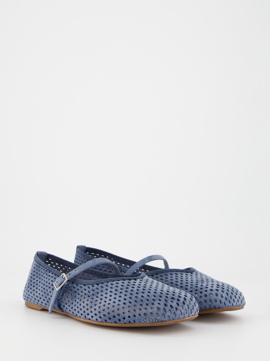 BLUE LEATHER FLATS - MUNI