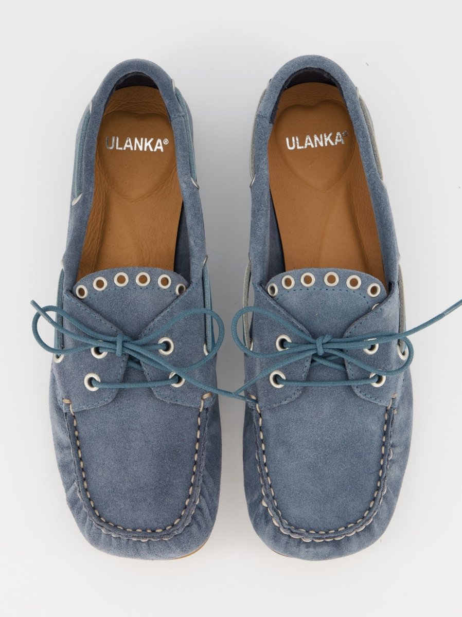 BLUE SUEDE BOAT SHOES - MARNO