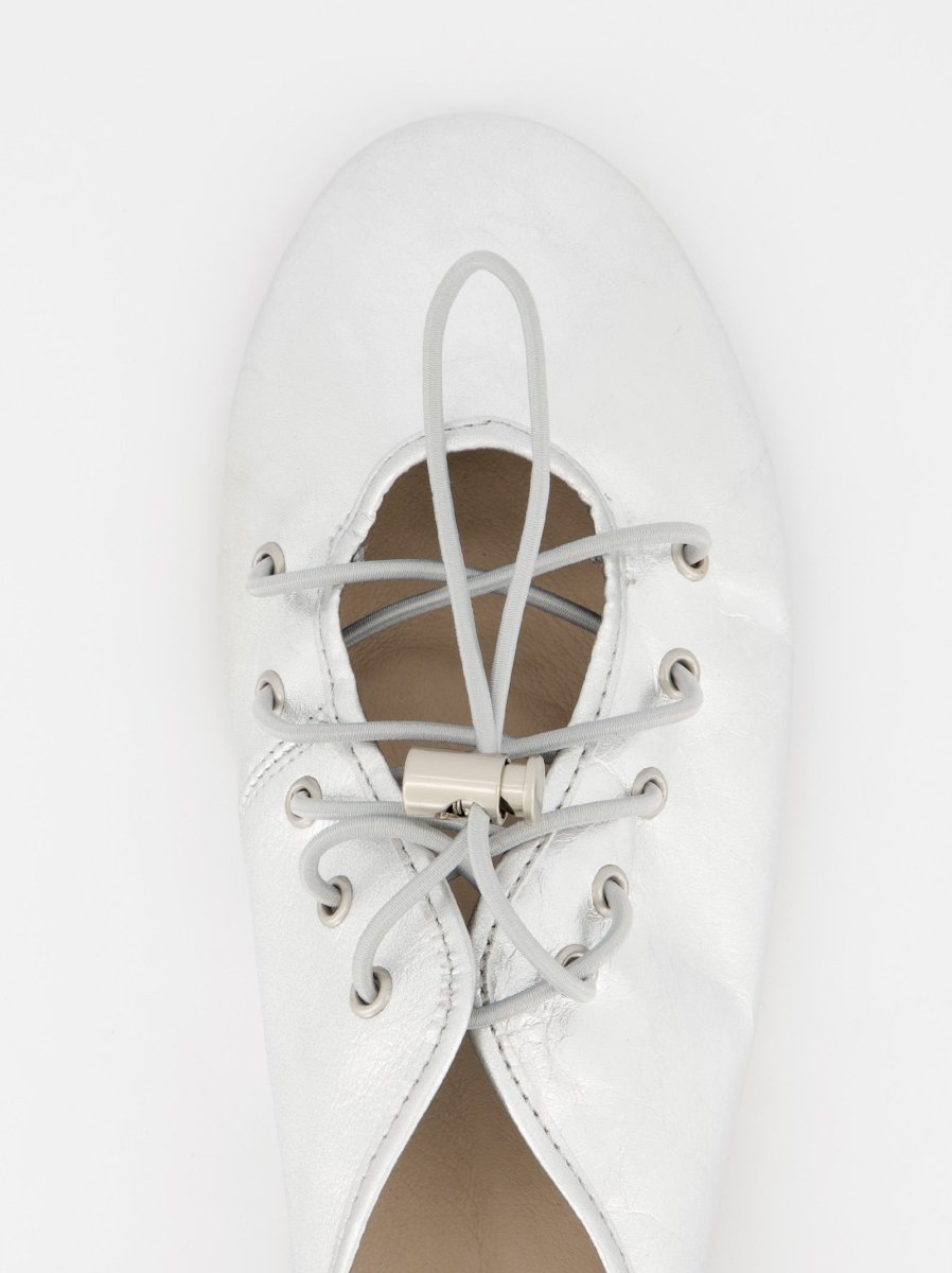 SILVER LEATHER FLATS - POMA