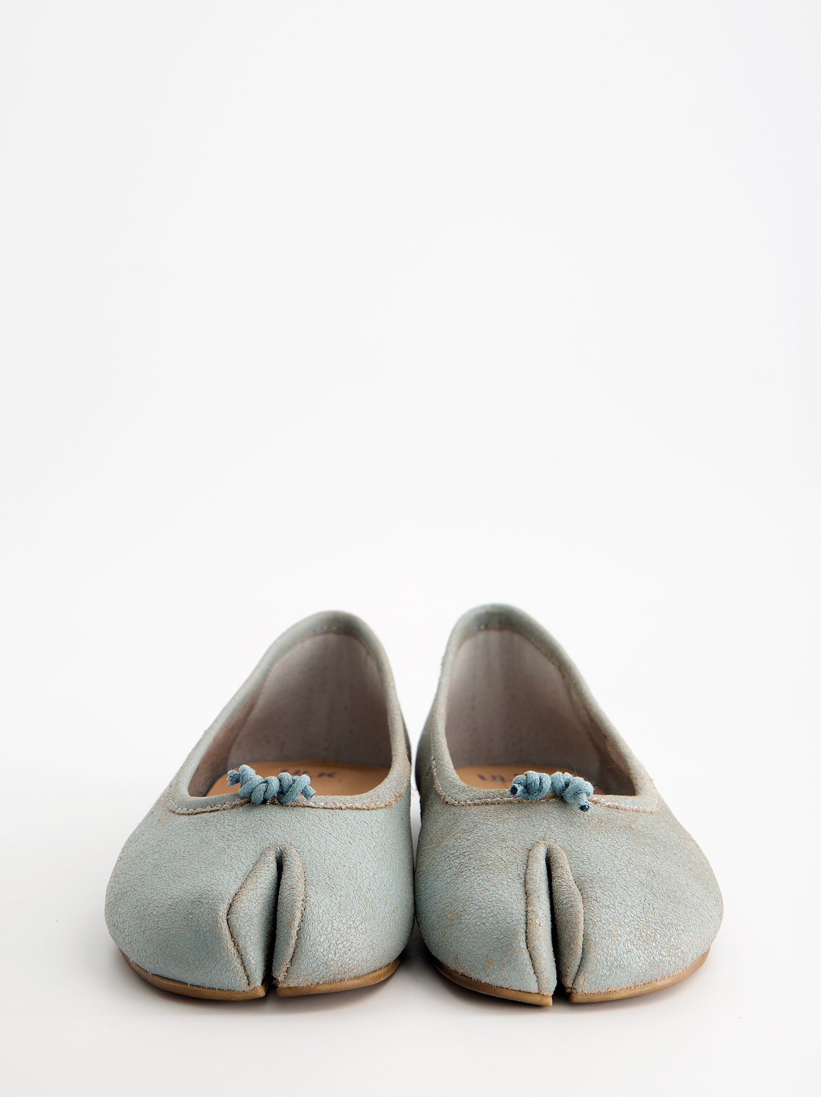 BLUE LEATHER TABI FLATS - KARVA