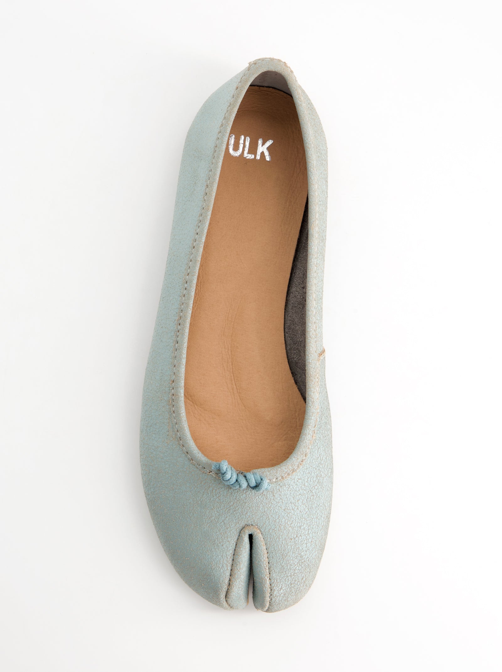 BLUE LEATHER TABI FLATS - KARVA