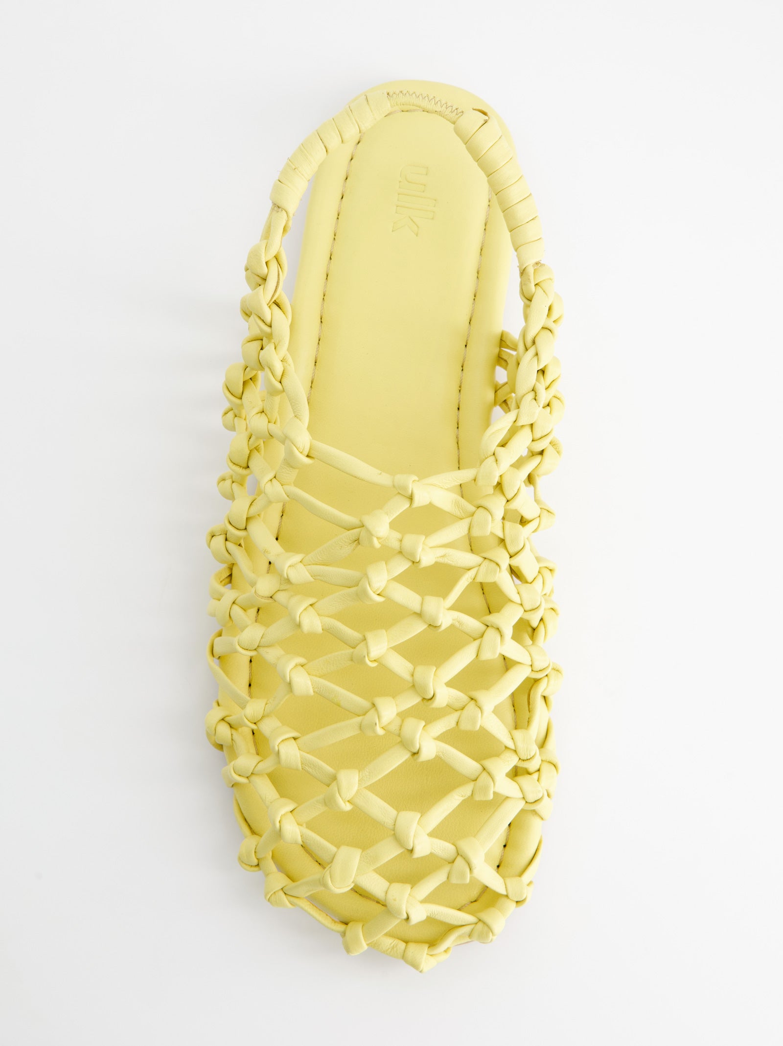 BRAIDED LEATHER SLINGBACK FLATS - THUNDER