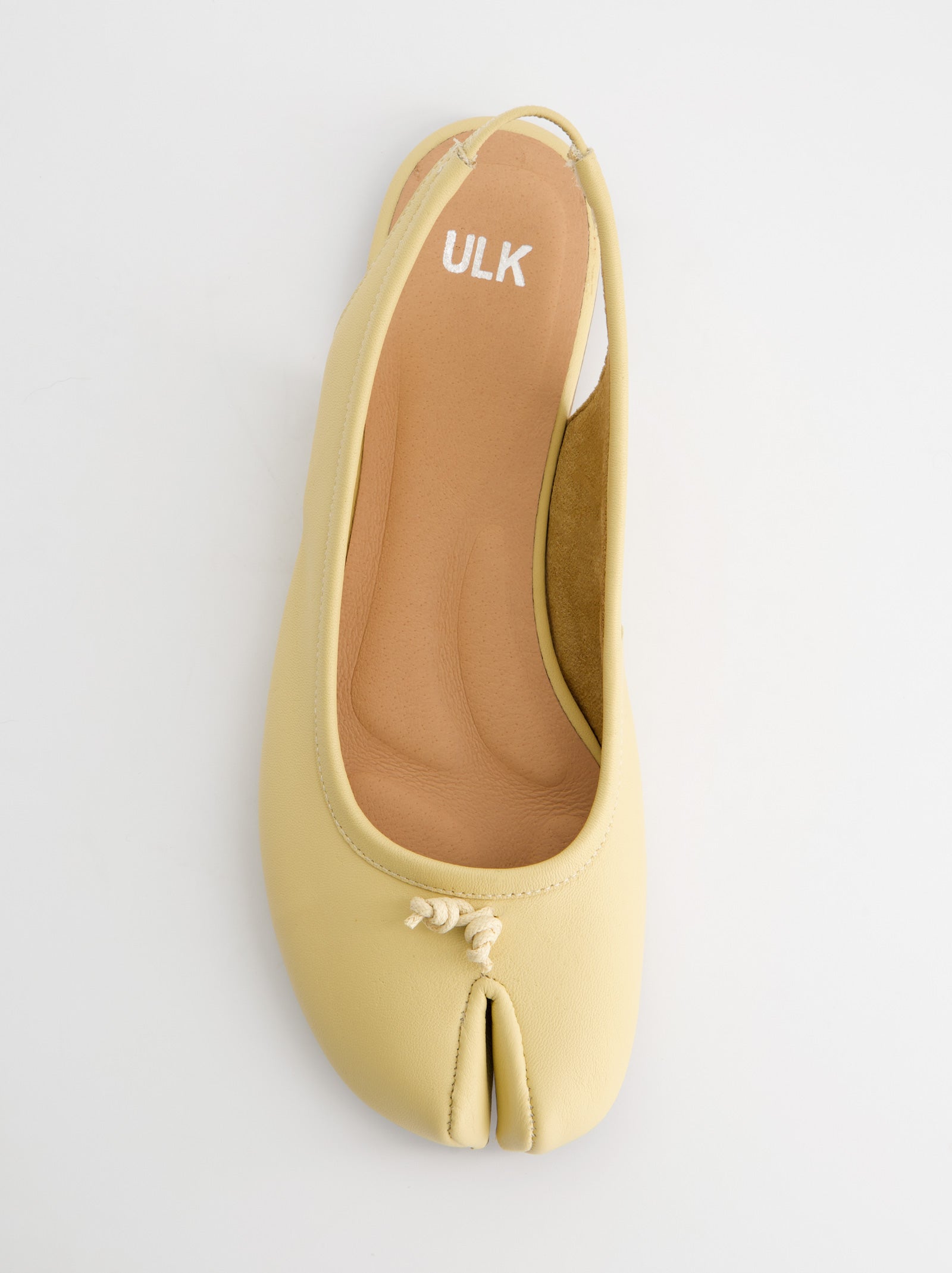 YELLOW LEATHER TABI SLINGBACK FLATS - KALE