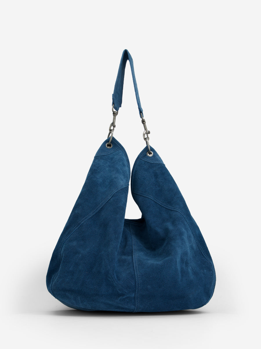 BLUE SUEDE SHOPPER BAG - APRIS