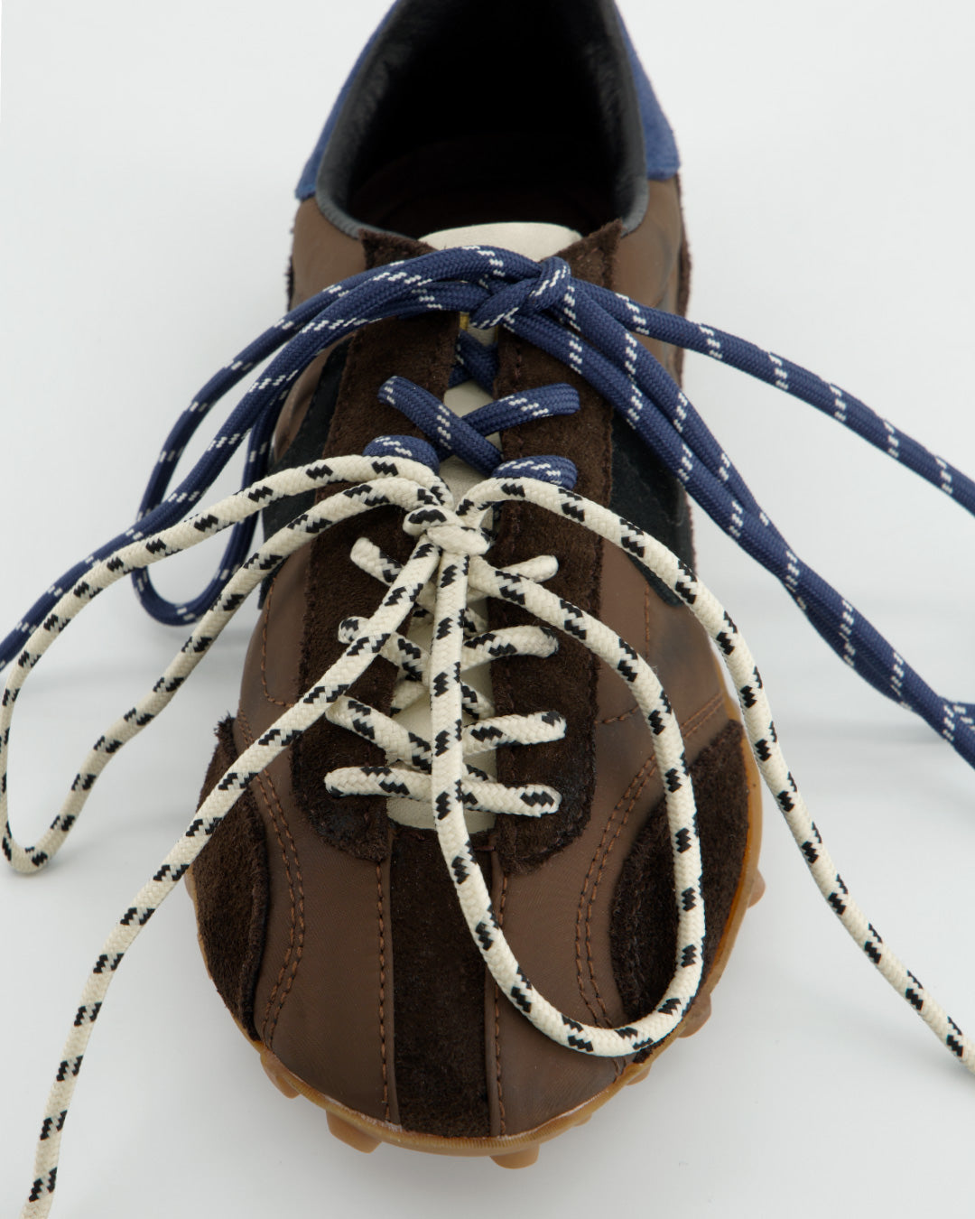 BROWN LEATHER SNEAKER WITH DOUBLE LACES - BINGO