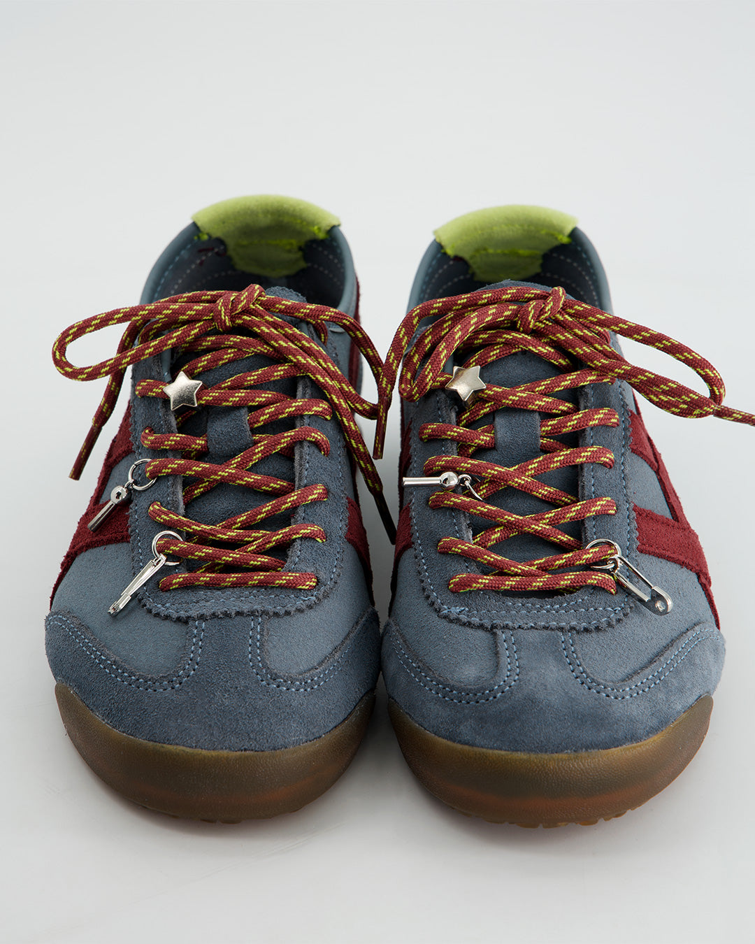 BLUE LEATHER SNEAKERS - ONIX