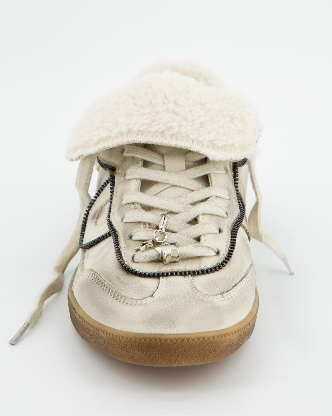 LEATHER SNEAKER WITH SHEARLING COLLAR - CHILE