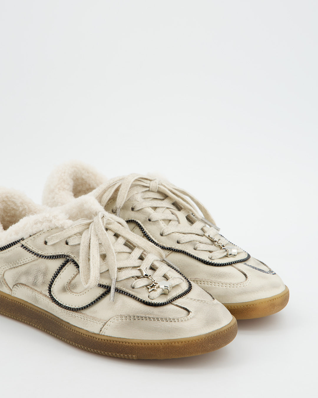 LEATHER SNEAKER WITH SHEARLING COLLAR - CHILE