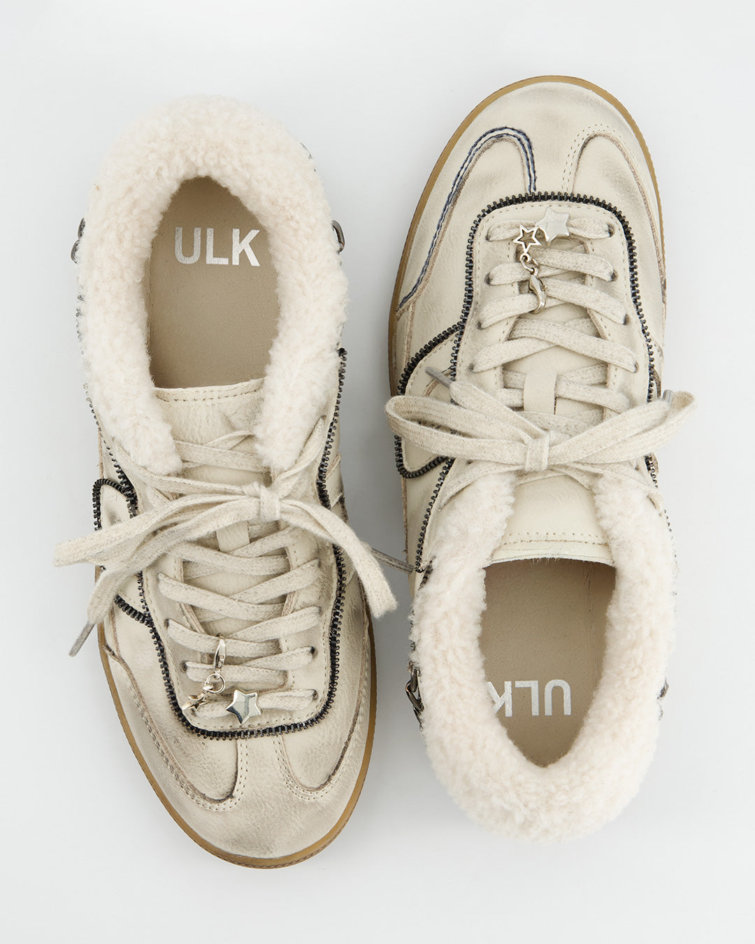 LEATHER SNEAKER WITH SHEARLING COLLAR - CHILE