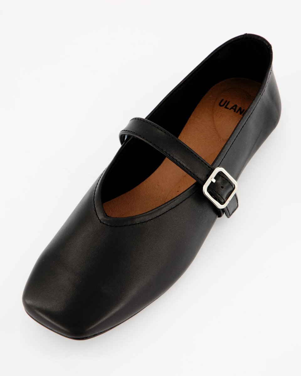 STILL - BLACK LEATHER FLATS
