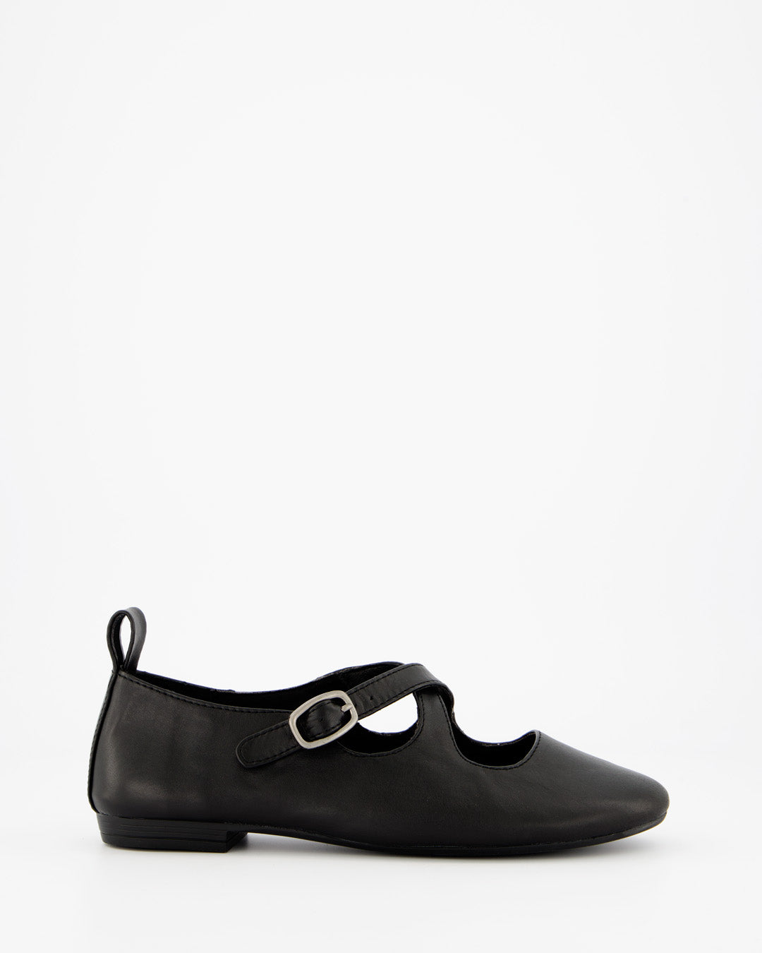 BLOSS -  BLACK LEATHER FLATS