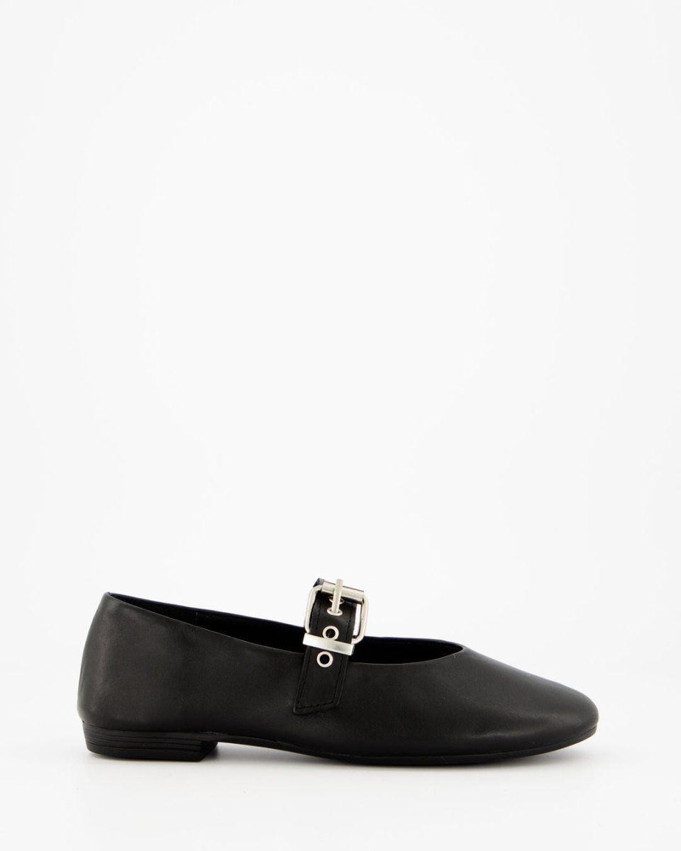 BLUEY - BLACK LEATHER FLATS