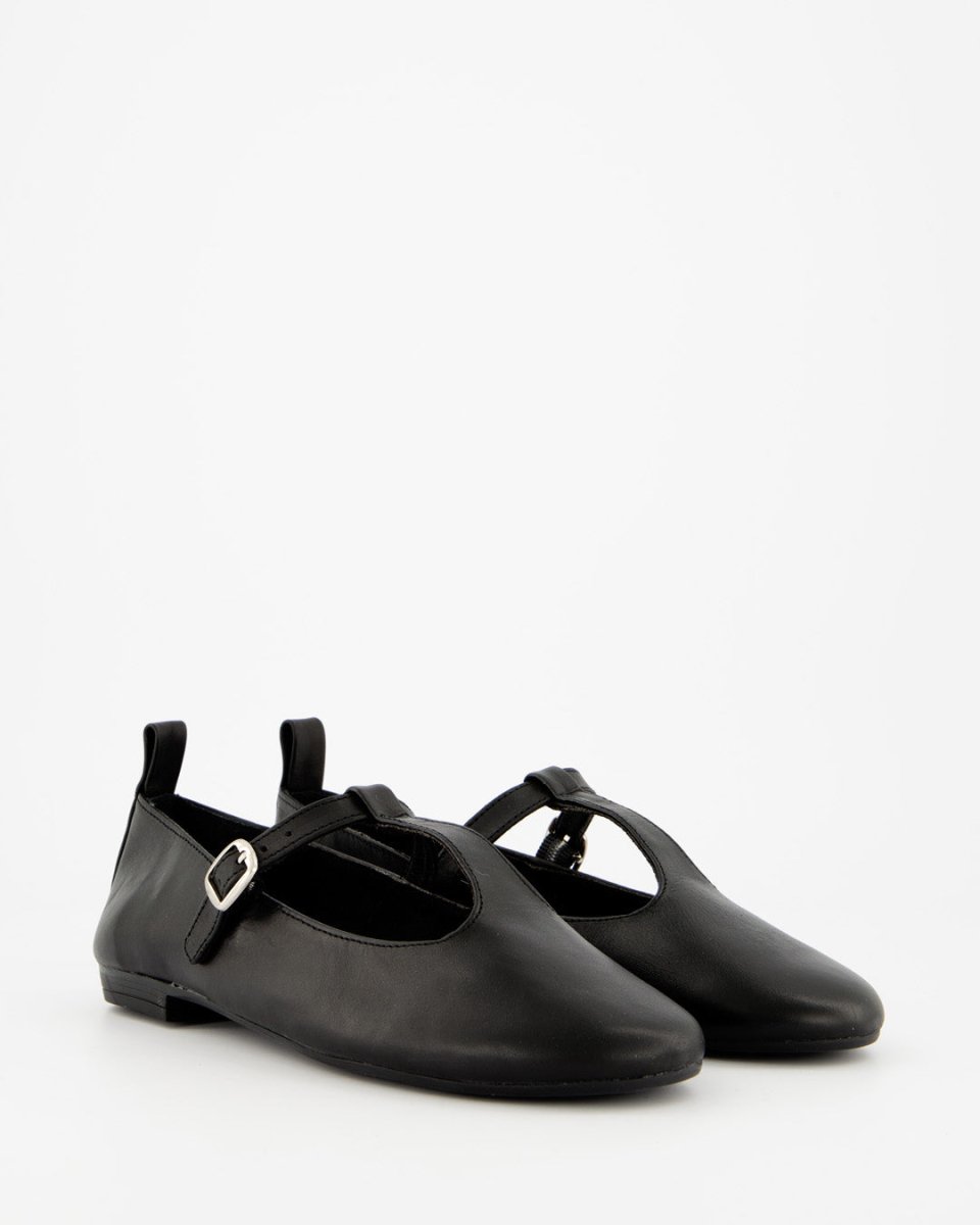 TULI - BLACK LEATHER FLATS
