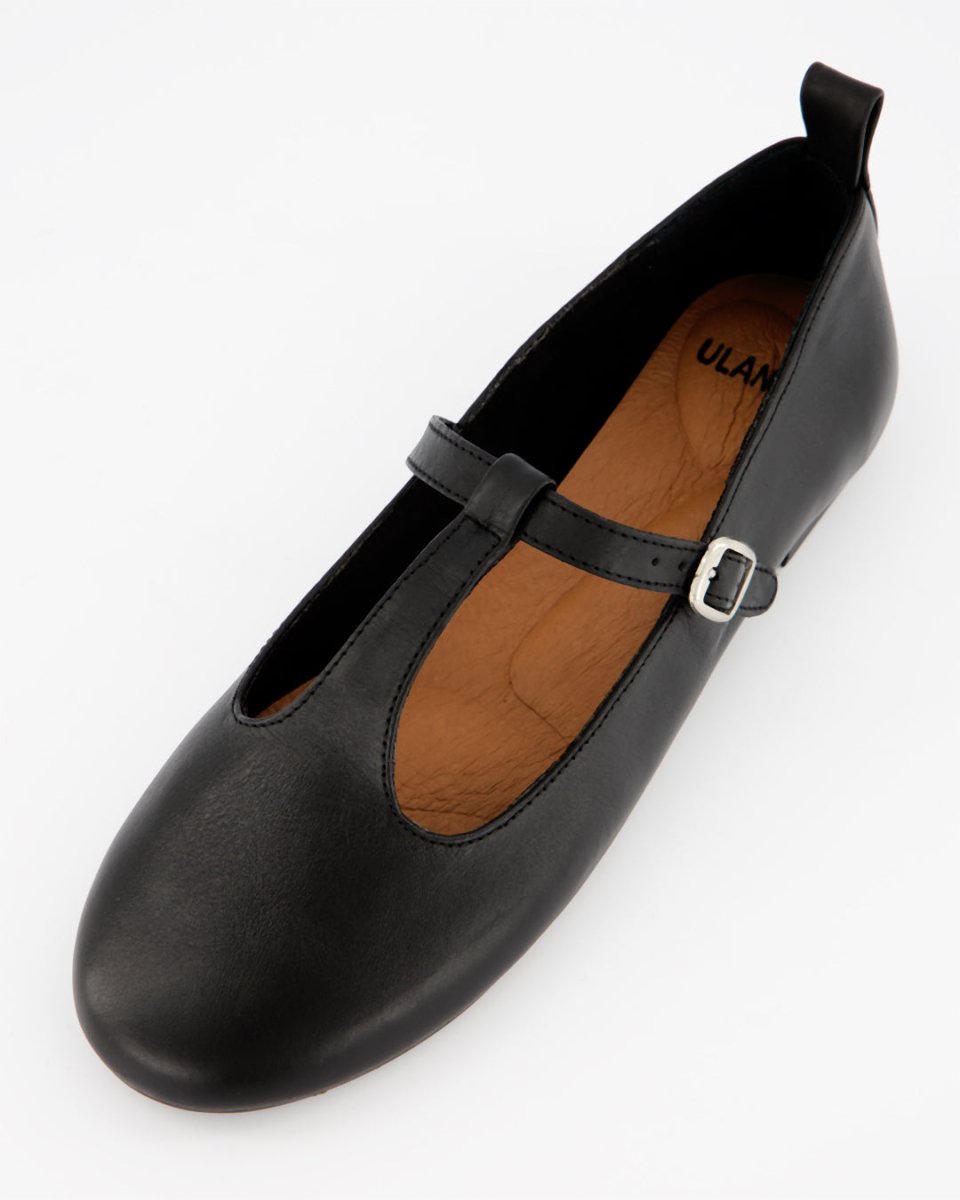 TULI - BLACK LEATHER FLATS