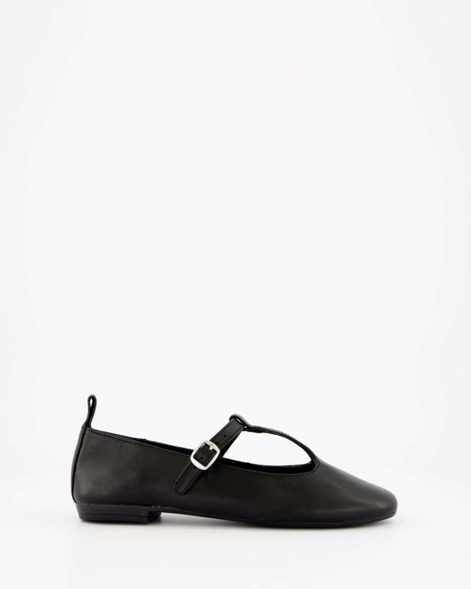 TULI - BLACK LEATHER FLATS